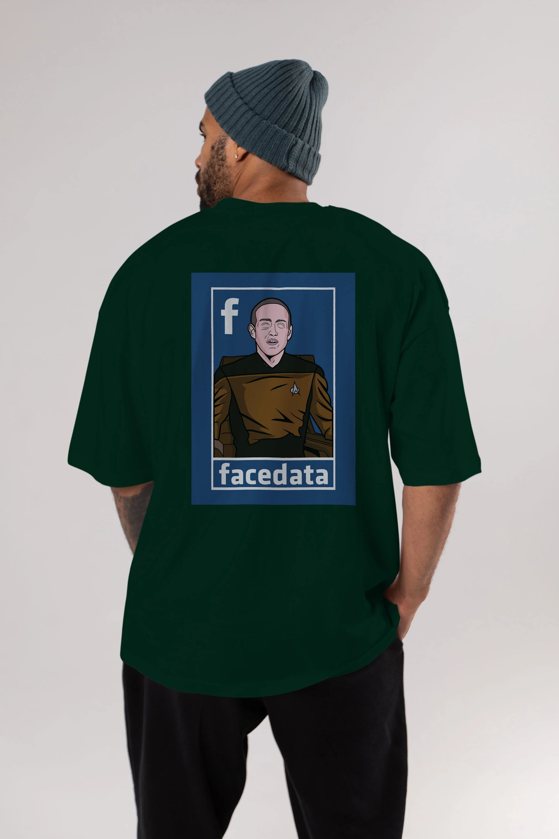 Zukerberg Data Arka Baskılı Oversize t-shirt Erkek Kadın Unisex %100 Pamuk tişort