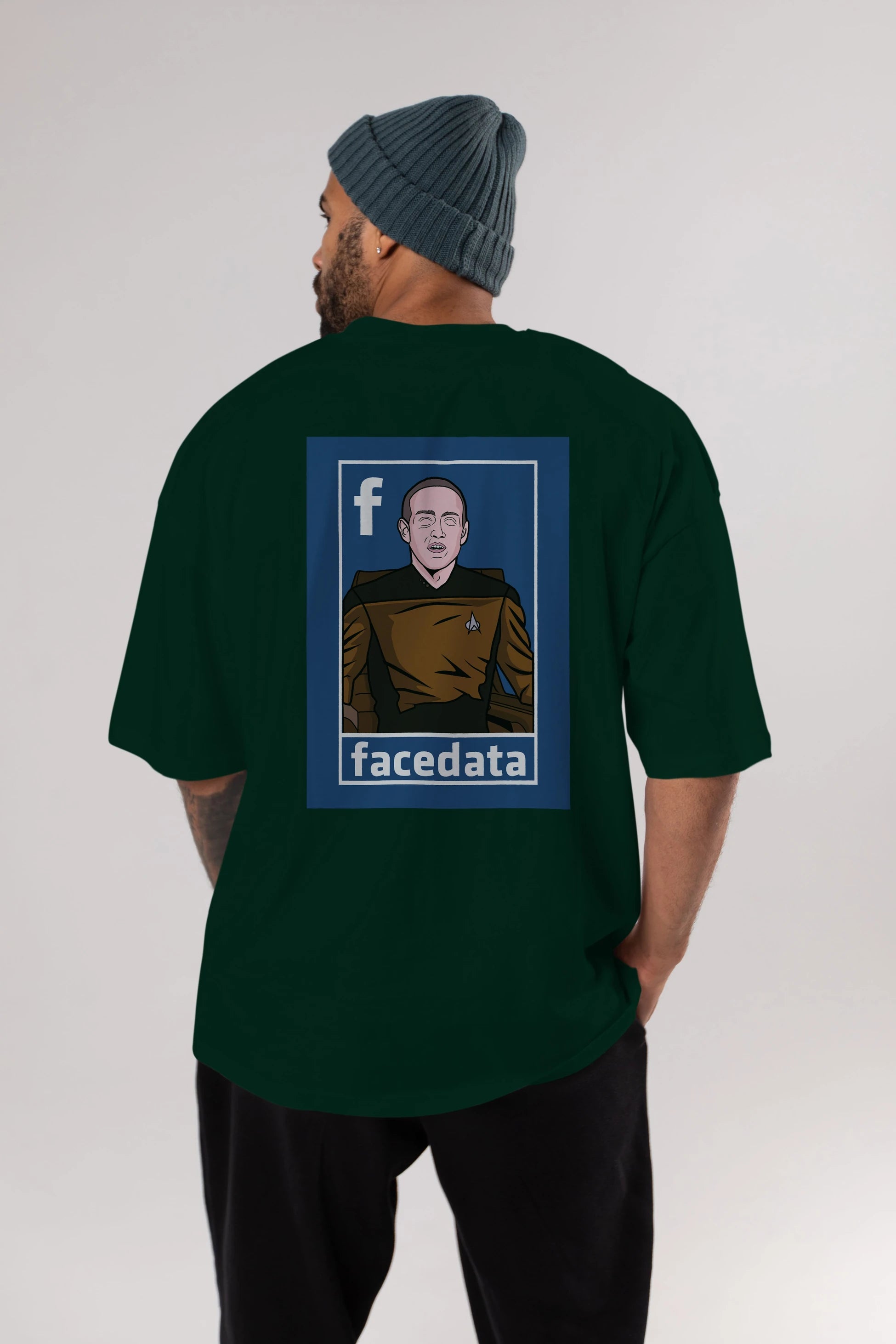 Zukerberg Data Arka Baskılı Oversize t-shirt Erkek Kadın Unisex %100 Pamuk tişort