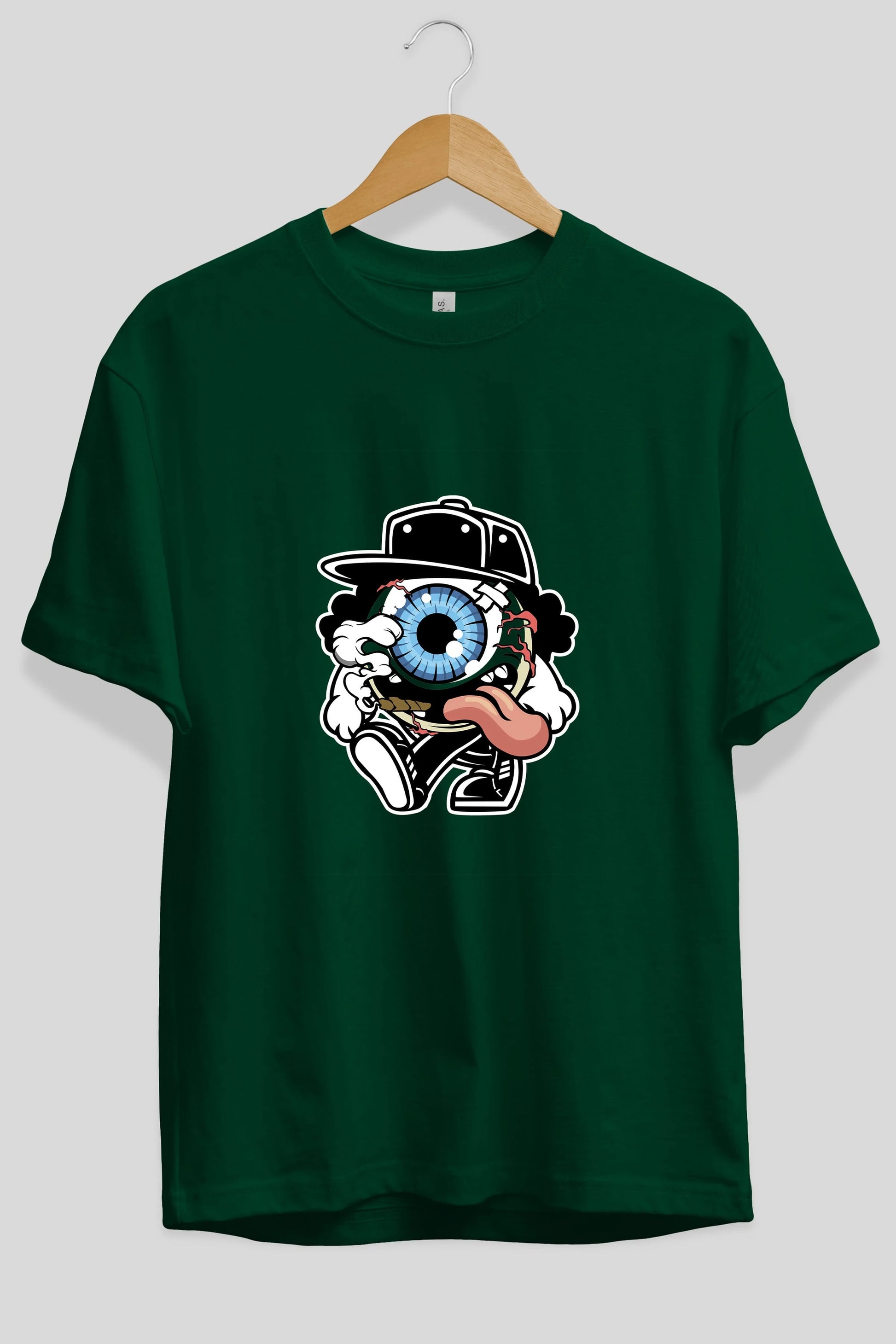 Eyeball Ön Baskılı Oversize t-shirt Erkek Kadın Unisex %100 Pamuk tişort