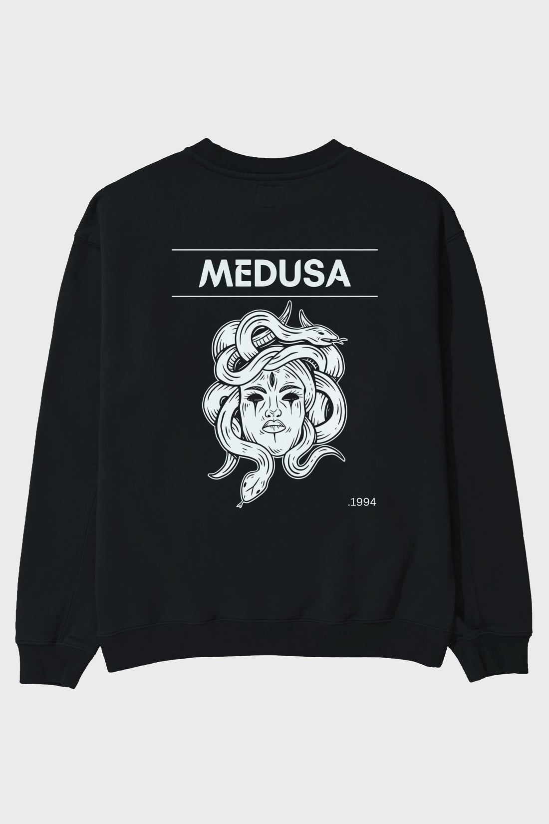 Medusa Arka Baskılı Oversize Sweatshirt Erkek Kadın Unisex