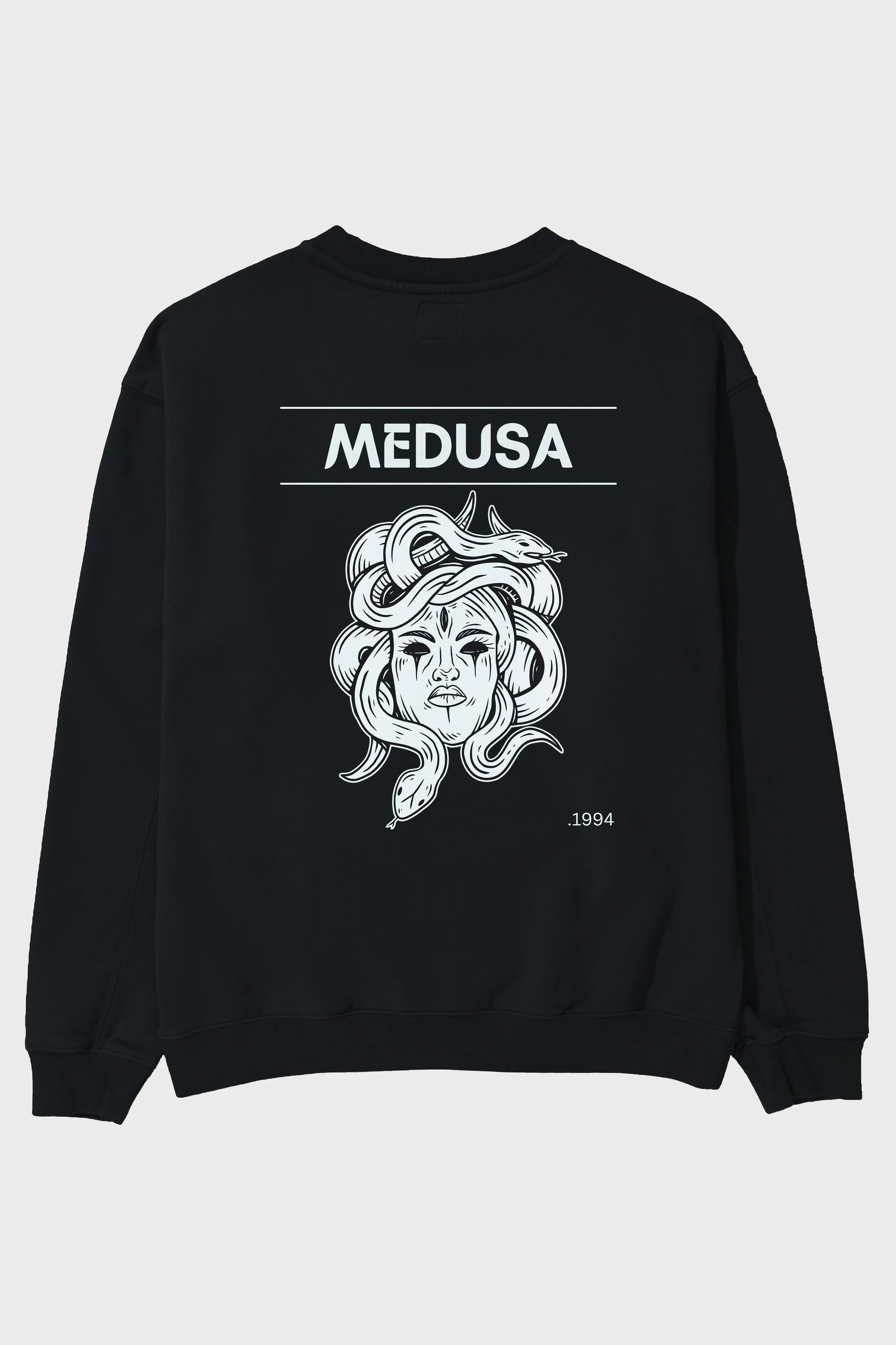 Medusa Arka Baskılı Oversize Sweatshirt Erkek Kadın Unisex