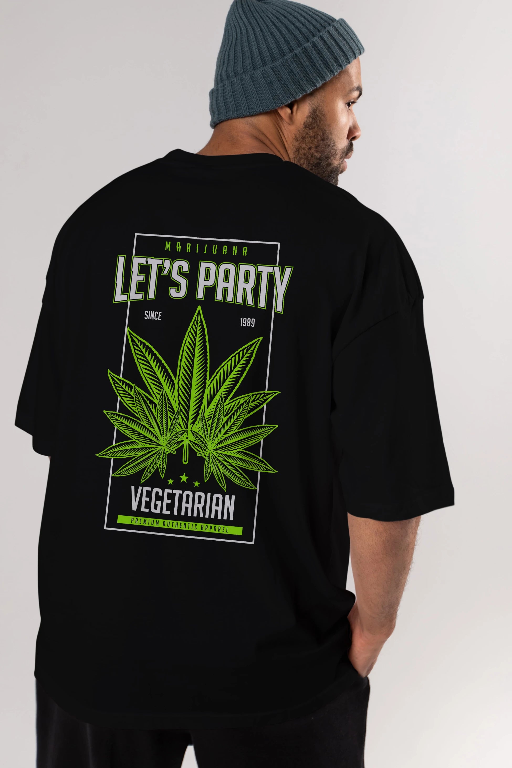 Lets Party Arka Baskılı Oversize t-shirt Erkek Kadın Unisex