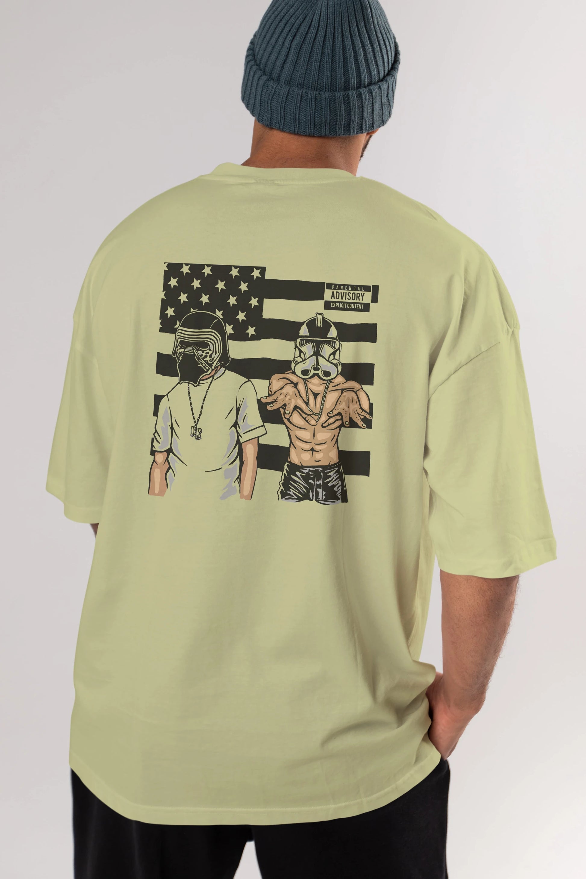 Darkonia Arka Baskılı Oversize t-shirt Erkek Kadın Unisex %100 Pamuk