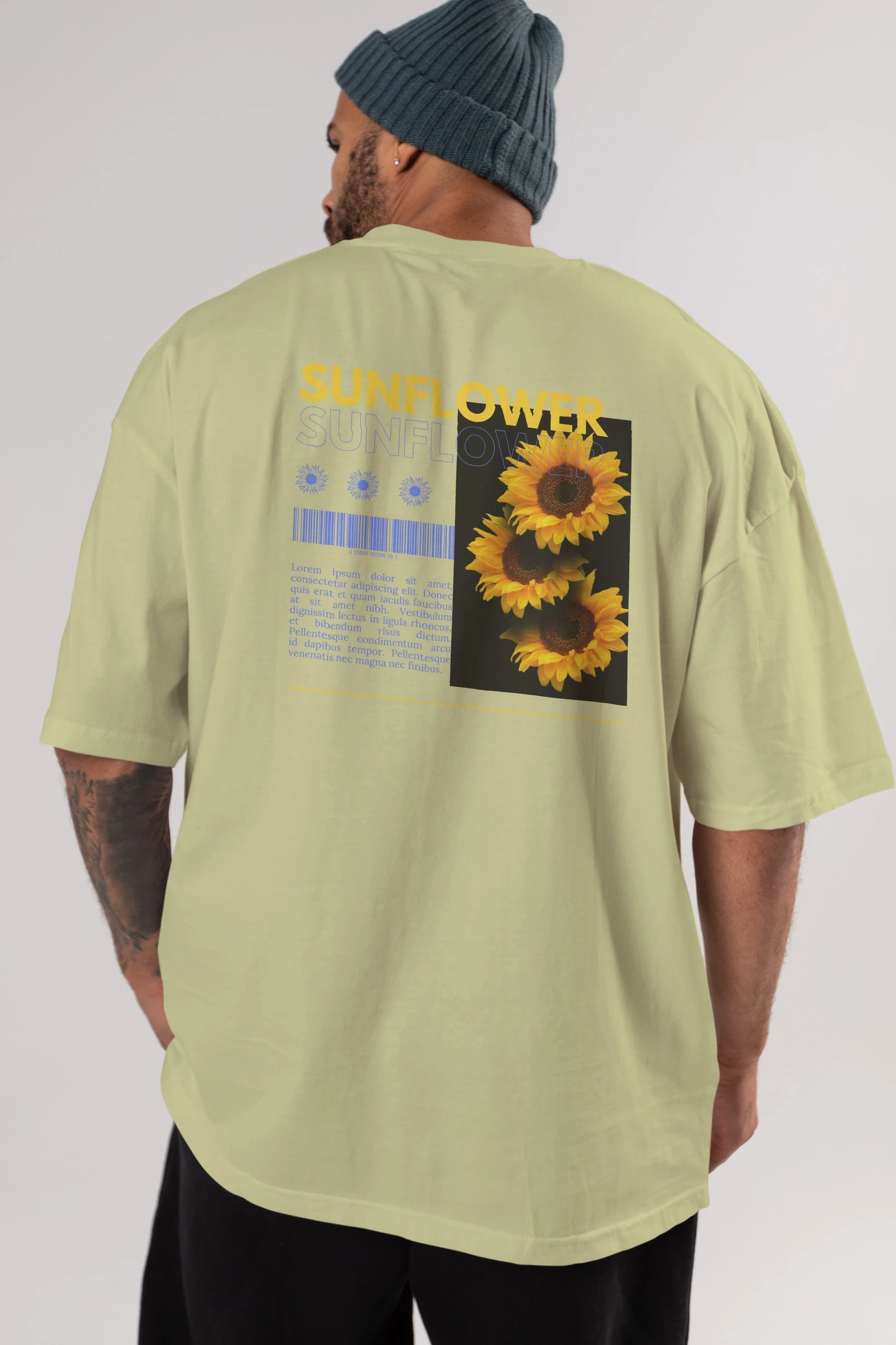 Sunflower Arka Baskılı Oversize t-shirt Erkek Kadın Unisex