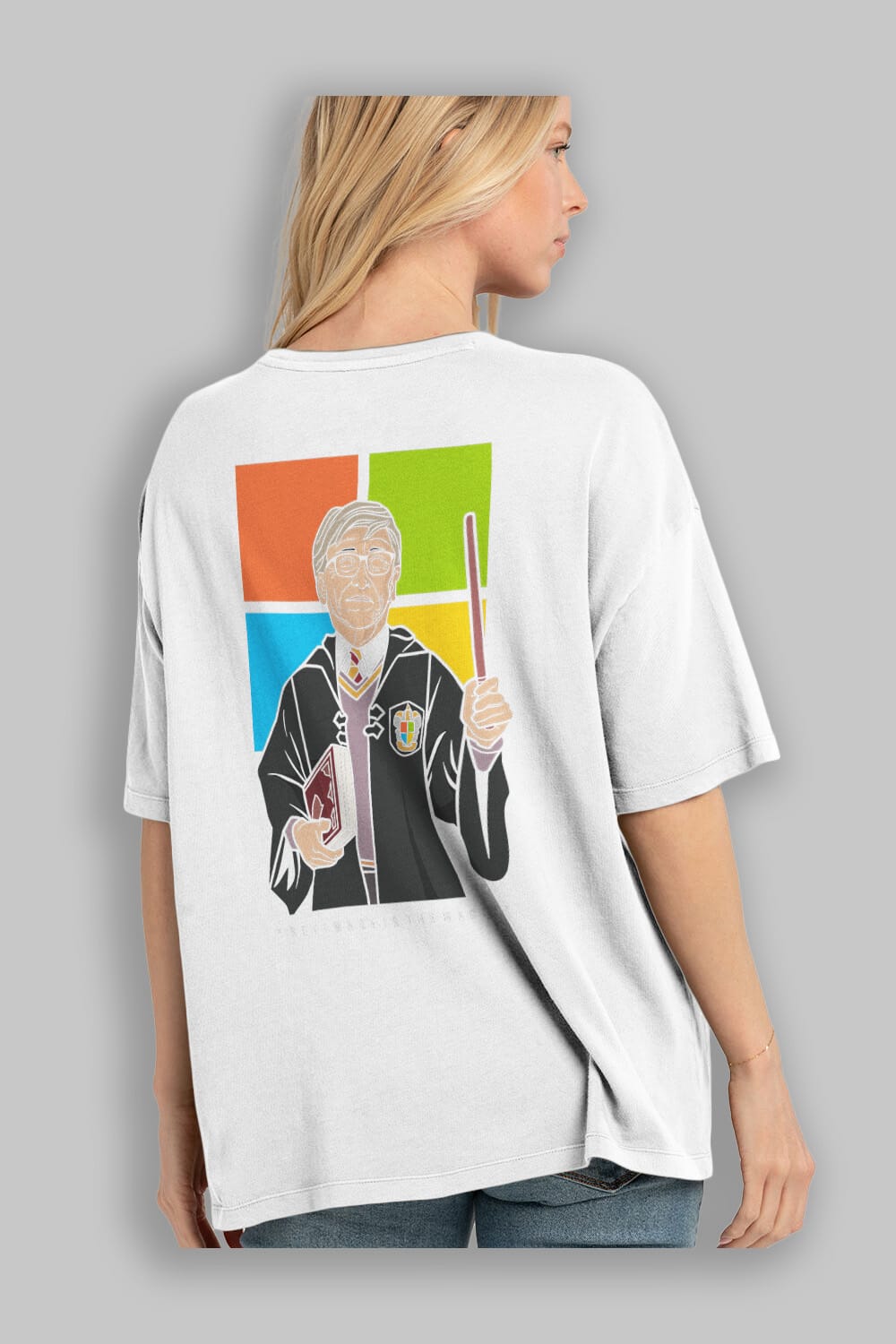 Harry Potter Gates Arka Baskılı Oversize t-shirt Erkek Kadın Unisex %100 Pamuk tişort