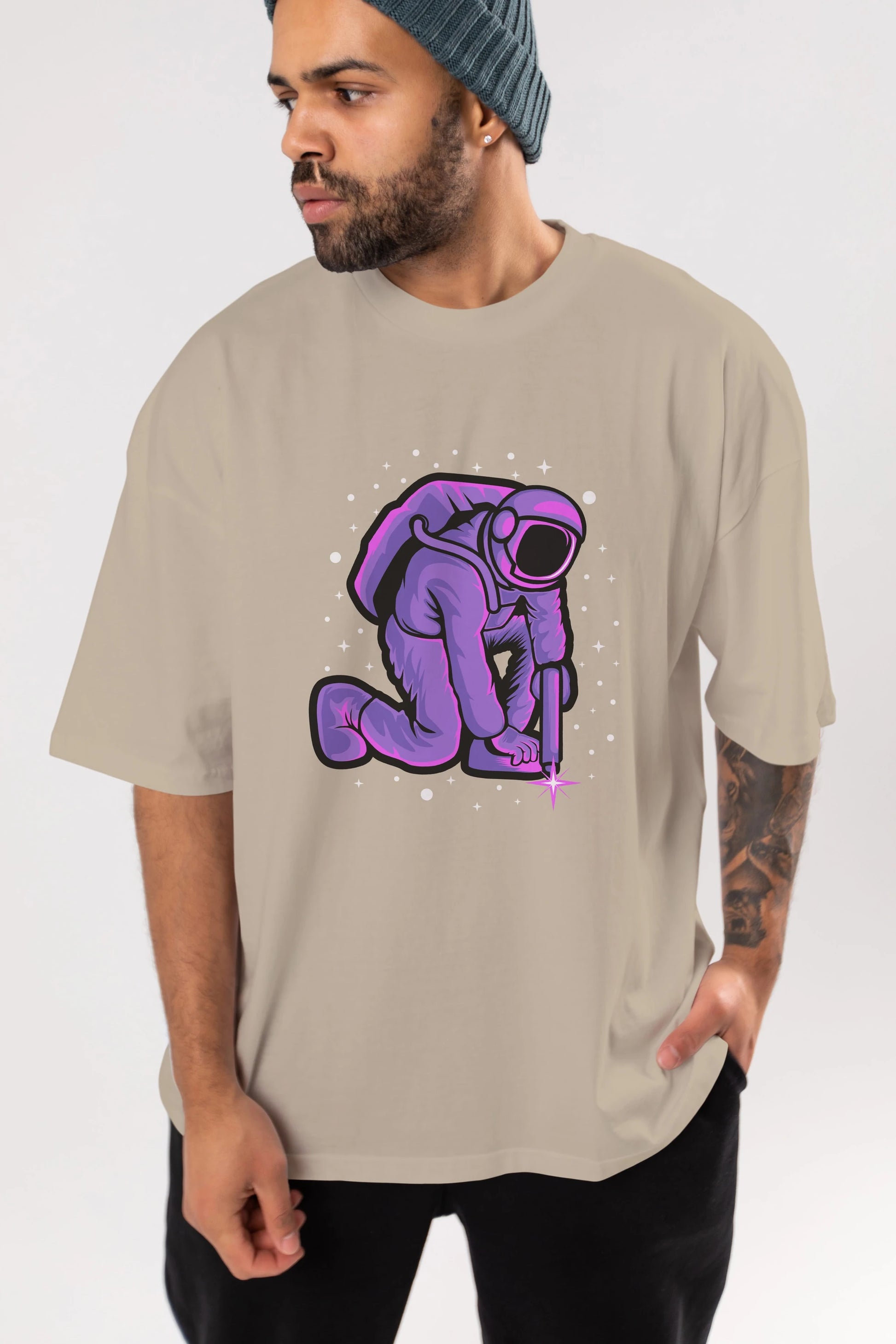 Welding in Space Ön Baskılı Oversize t-shirt Erkek Kadın Unisex