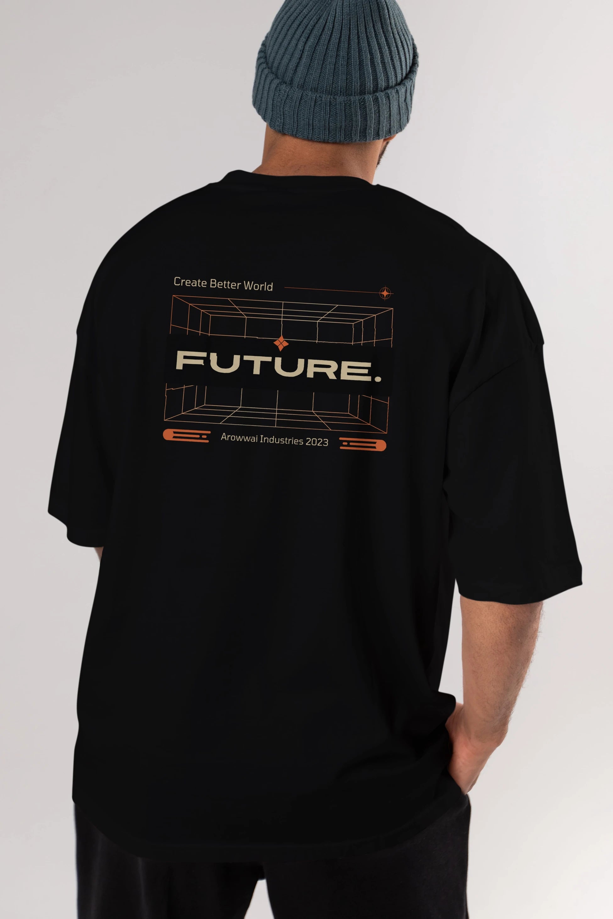 Future Arka Baskılı Oversize t-shirt Erkek Kadın Unisex