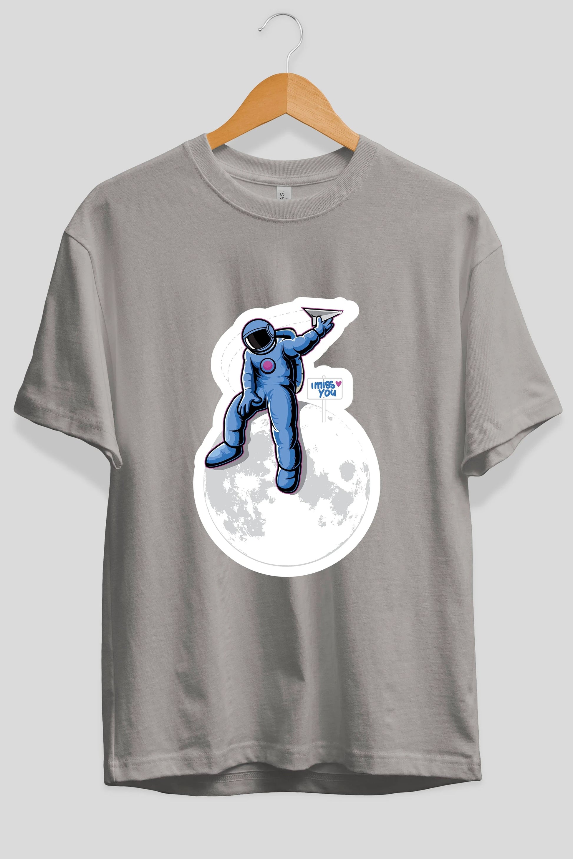 Astro Missing Earth Sticker Ön Baskılı Oversize t-shirt Erkek Kadın Unisex