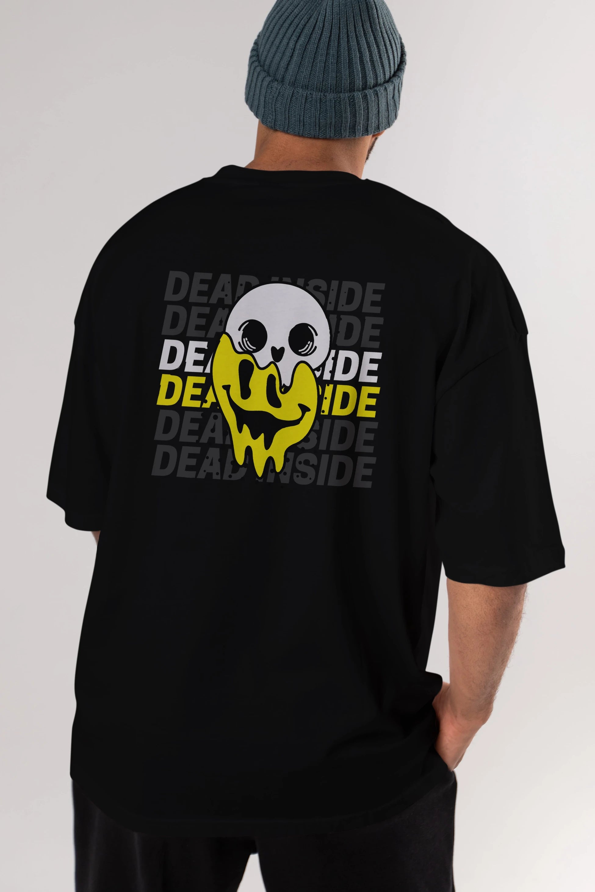 Dead Inside Yazılı Arka Baskılı Oversize t-shirt Erkek Kadın Unisex
