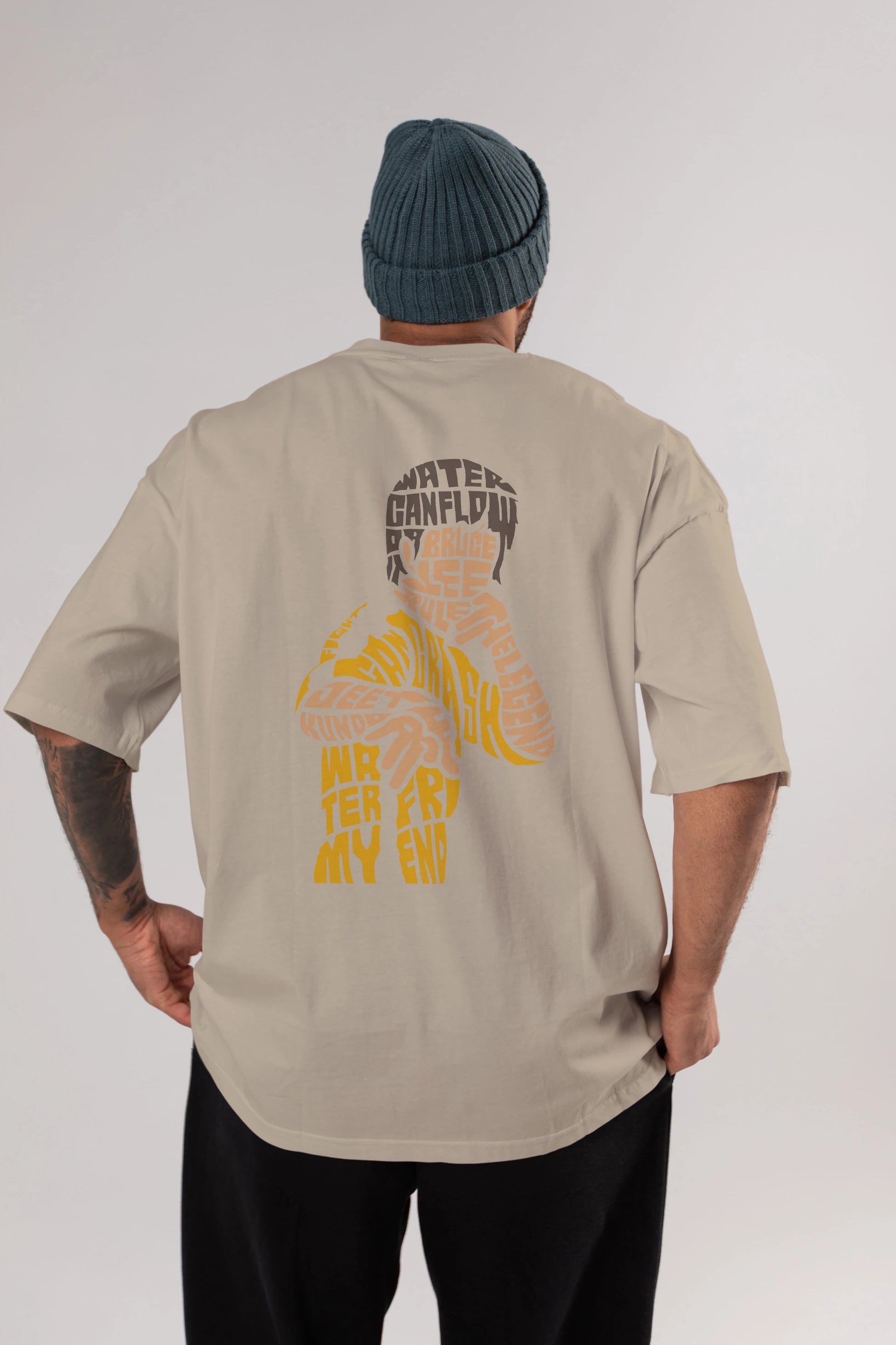 Bruce Lee Arka Baskılı Oversize t-shirt %100 pamuk Erkek Kadın Unisex