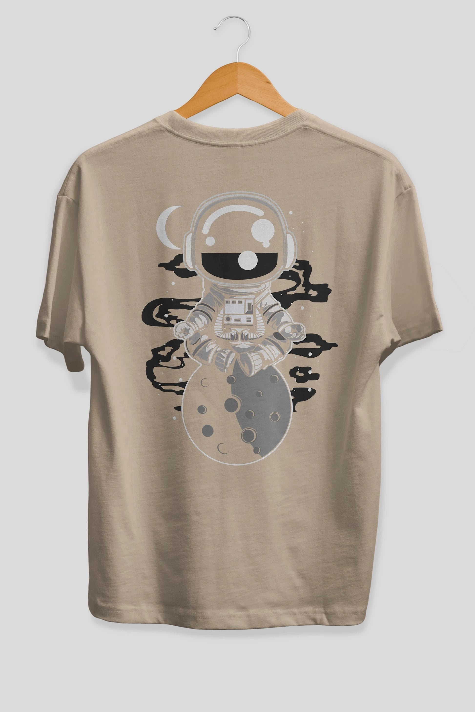 Astronaut Yoga Arka Baskılı Oversize t-shirt Erkek Kadın Unisex