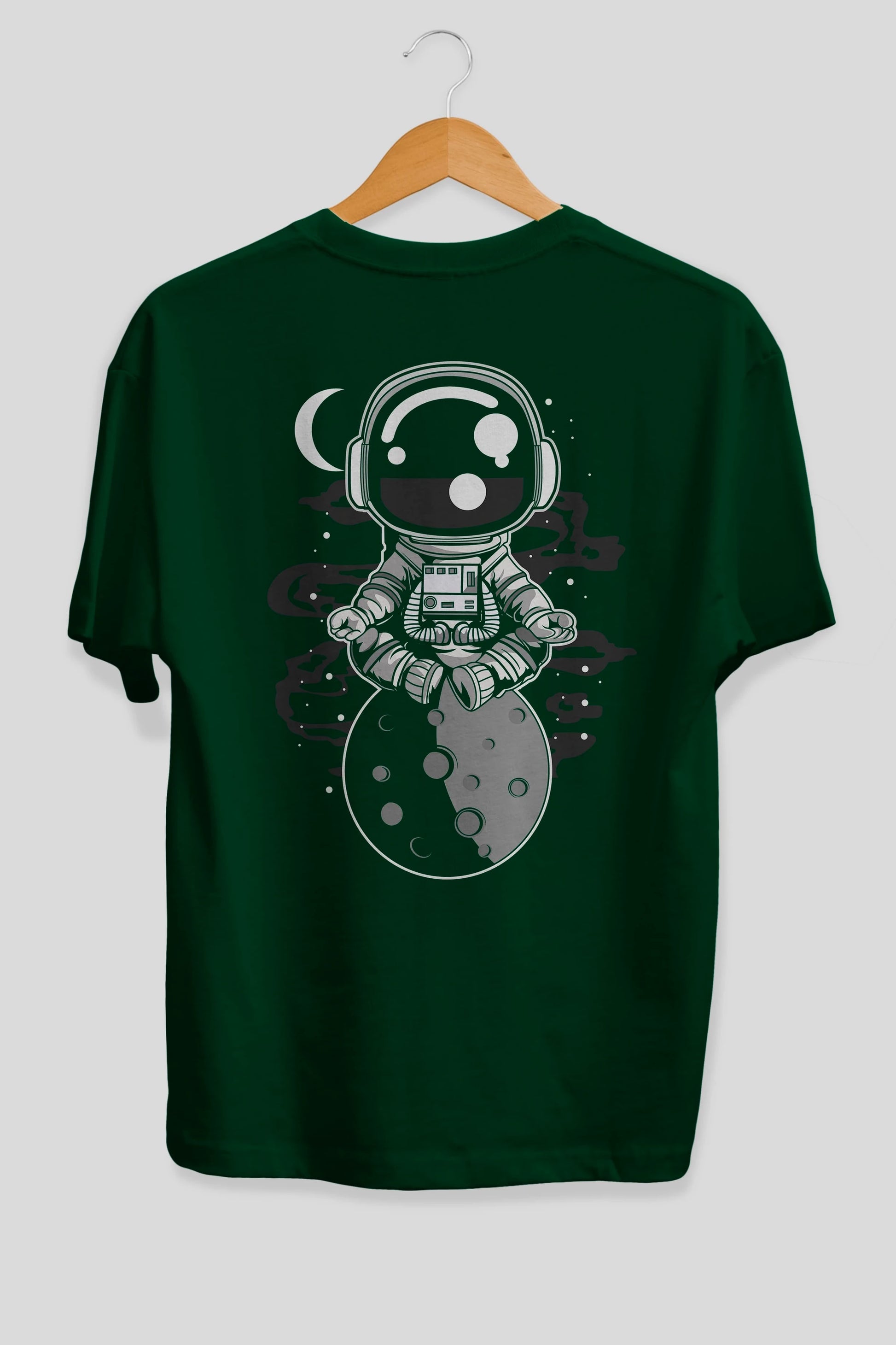 Astronaut Yoga Arka Baskılı Oversize t-shirt Erkek Kadın Unisex