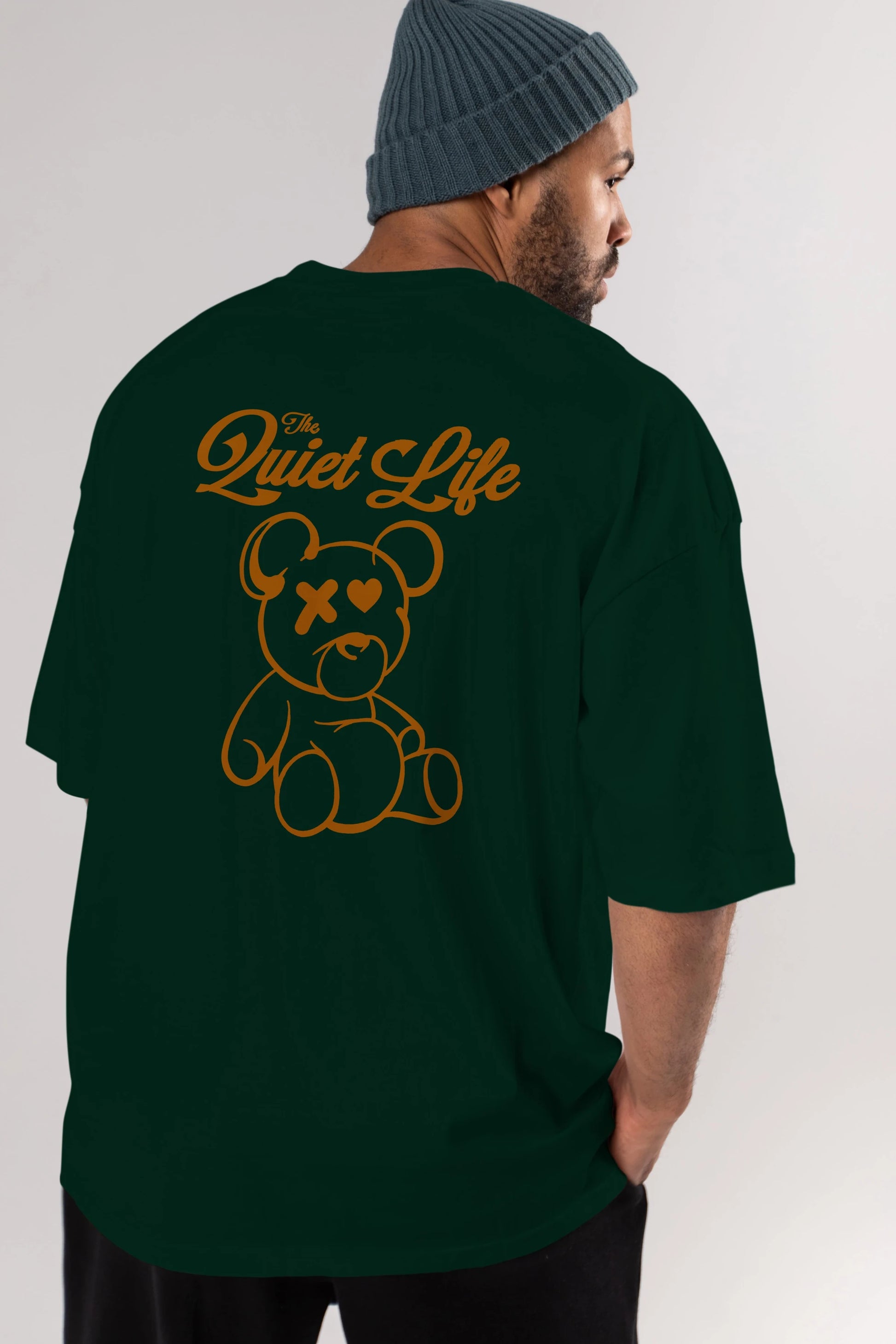 The Life Bear Arka Baskılı Oversize t-shirt Erkek Kadın Unisex