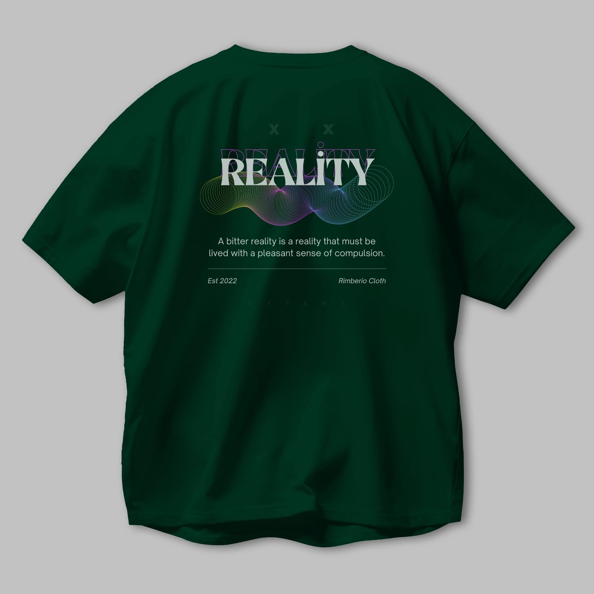 Reality 2 Arka Baskılı Oversize t-shirt Erkek Kadın Unisex