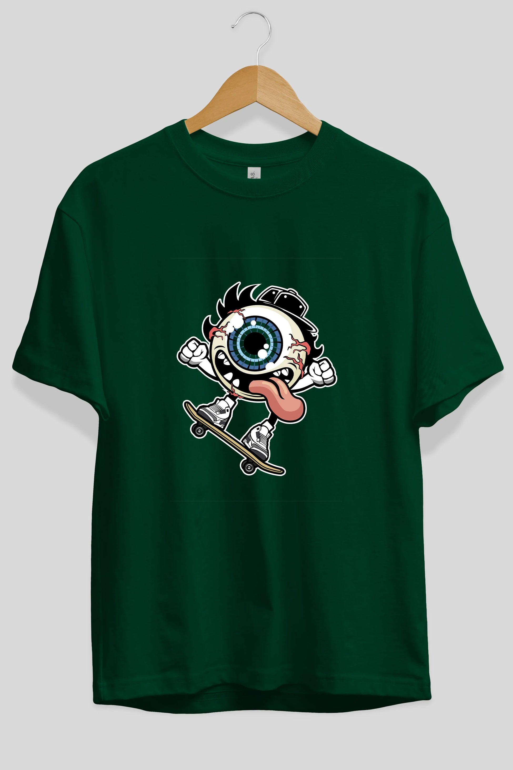 Eye Ball Skater Ön Baskılı Oversize t-shirt Erkek Kadın Unisex %100 Pamuk tişort