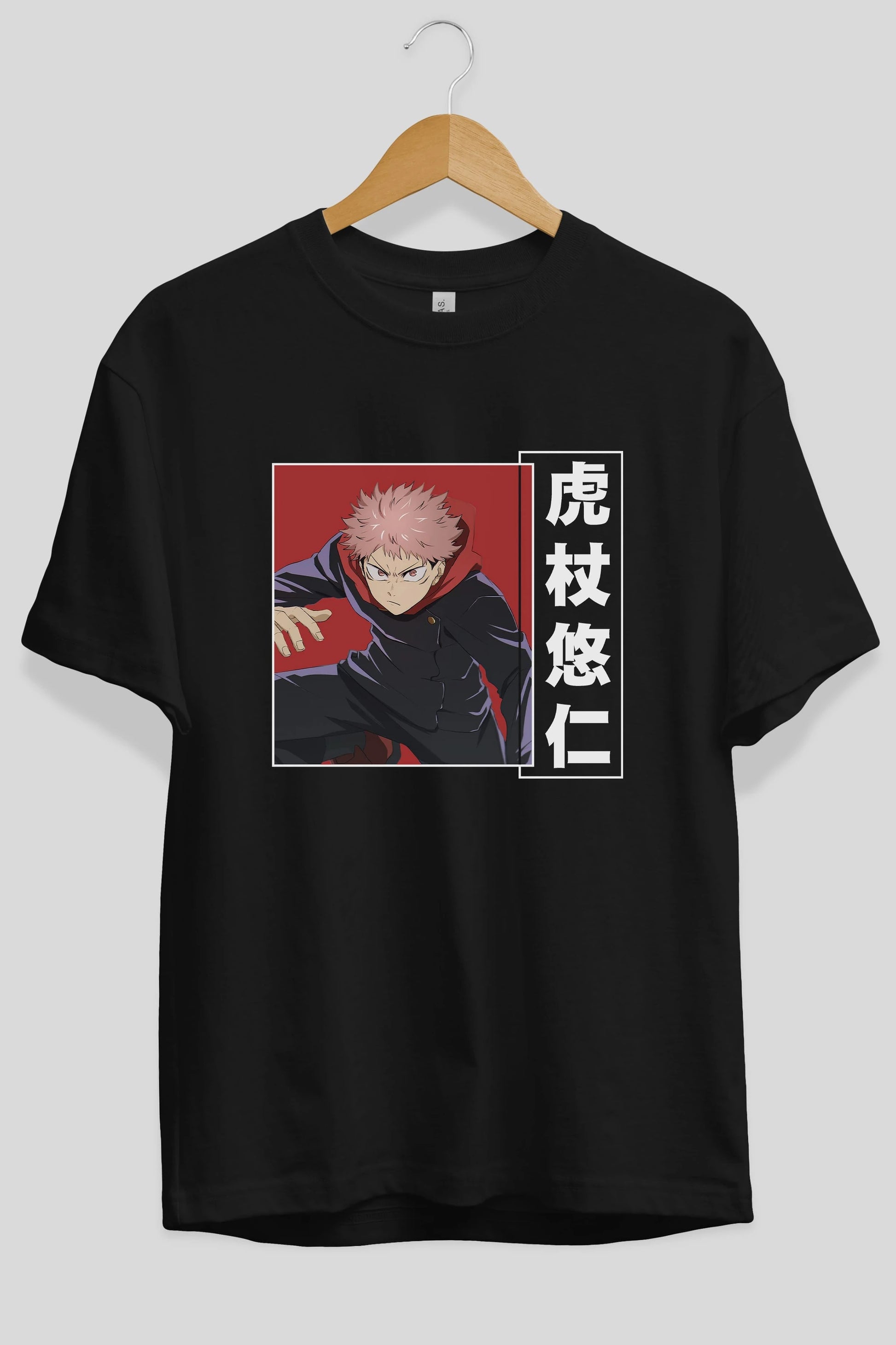 Yuuji Itadori 2 Anime Ön Baskılı Oversize t-shirt %100 pamuk Erkek Kadın Unisex