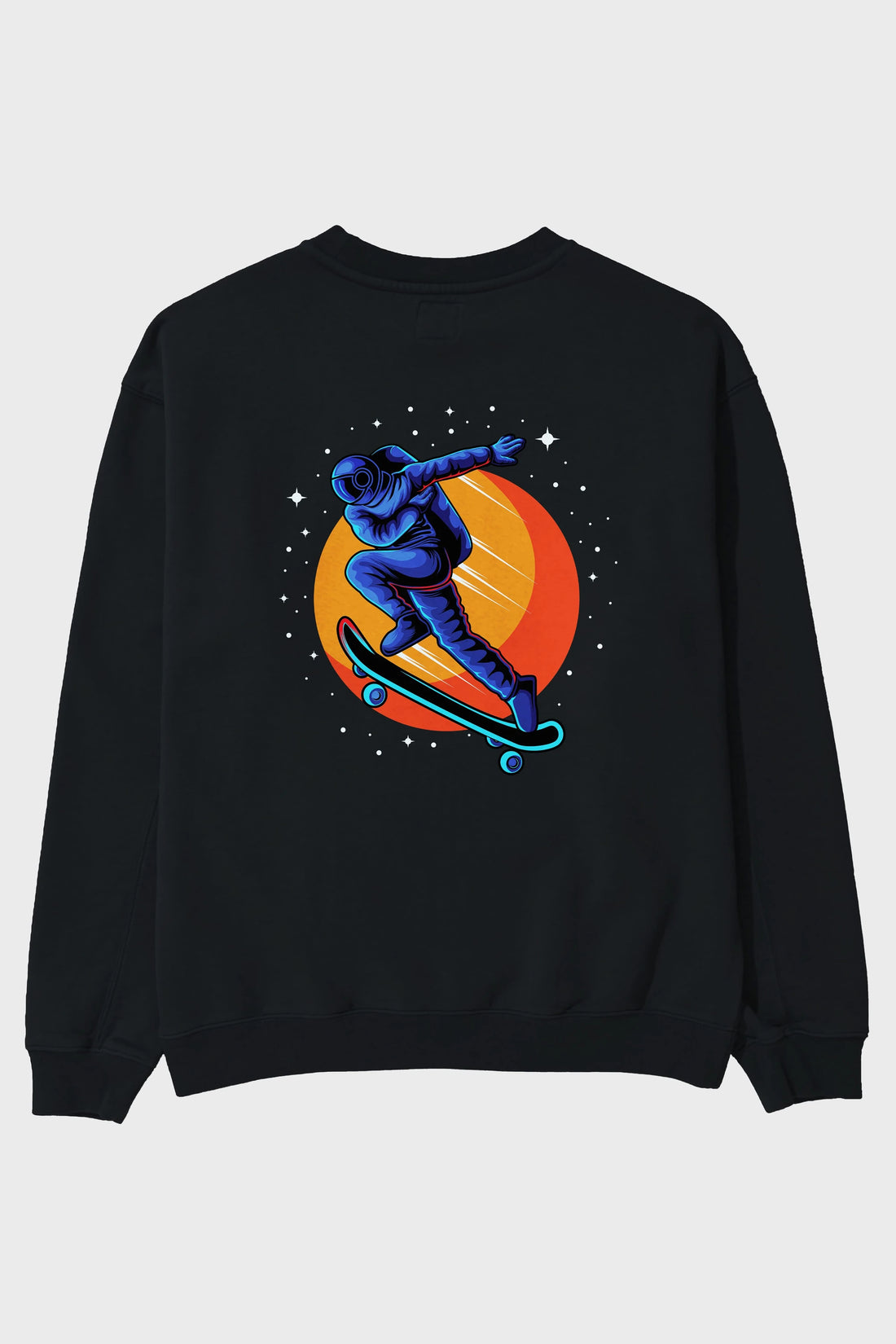 Astroskate Run Arka Baskılı Oversize Sweatshirt Erkek Kadın Unisex