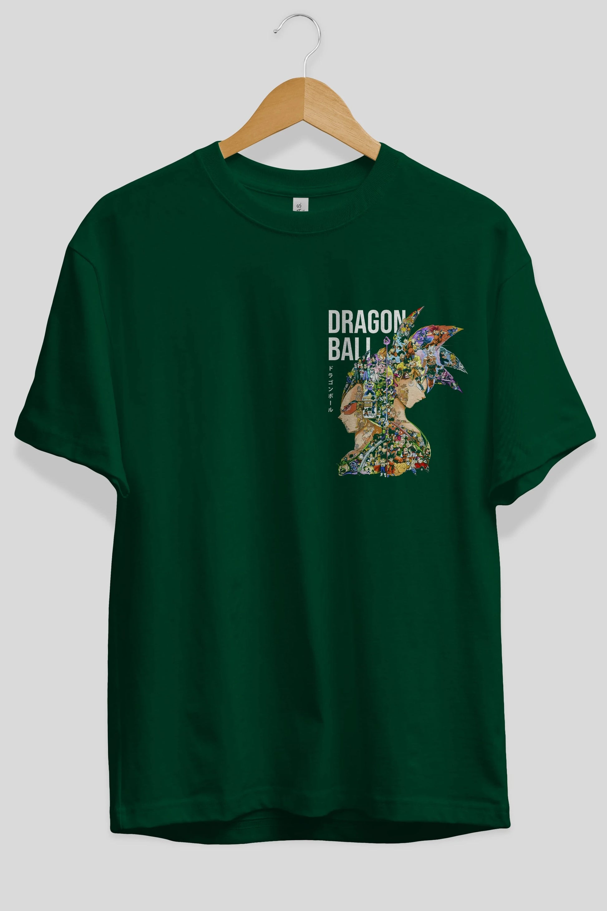 DRAGON BALL ART (5) Ön Sol Baskılı Oversize t-shirt Erkek Kadın Unisex %100 Pamuk Bisiklet Yaka tişort