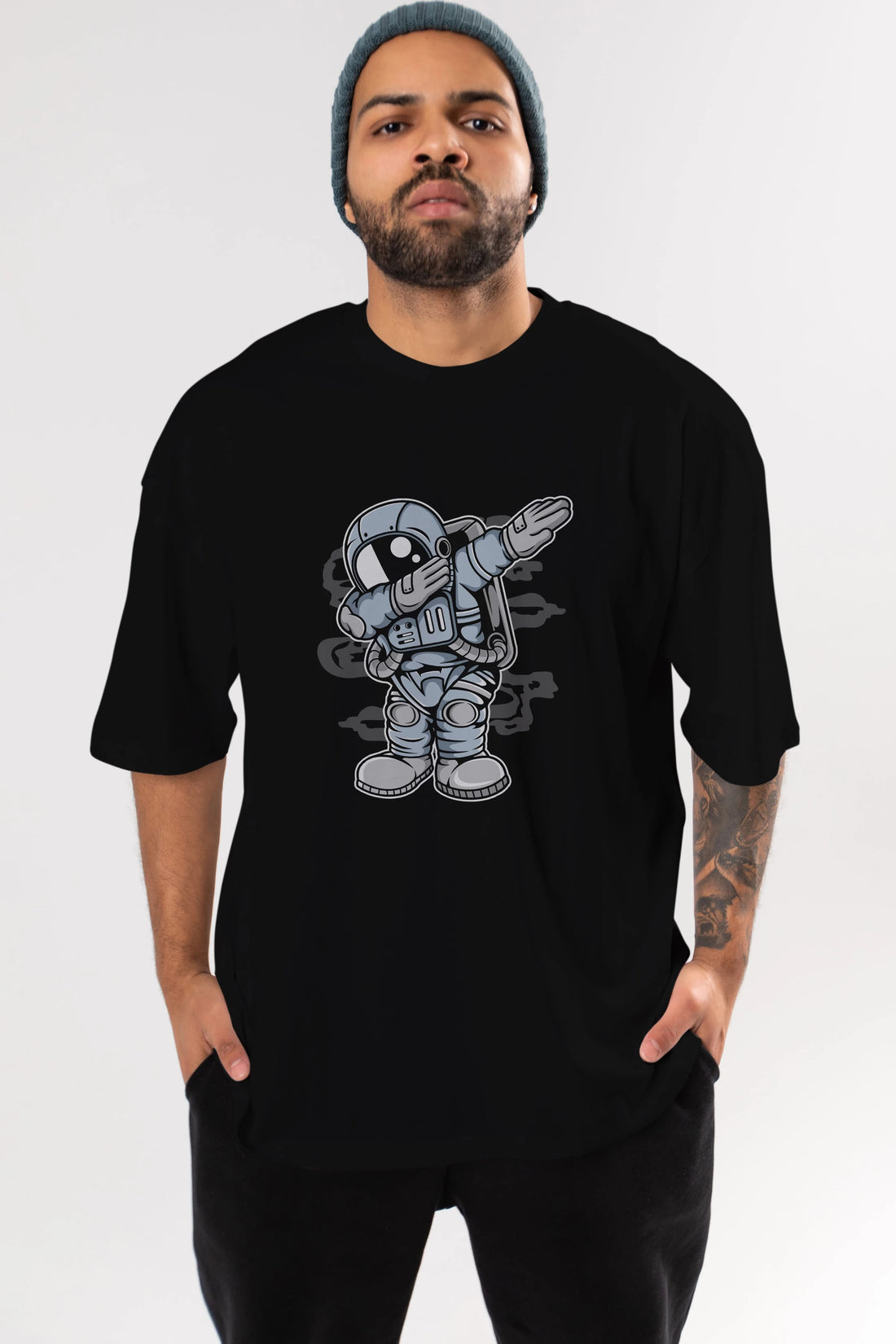 Astronaut Dab Ön Baskılı Oversize t-shirt Erkek Kadın Unisex