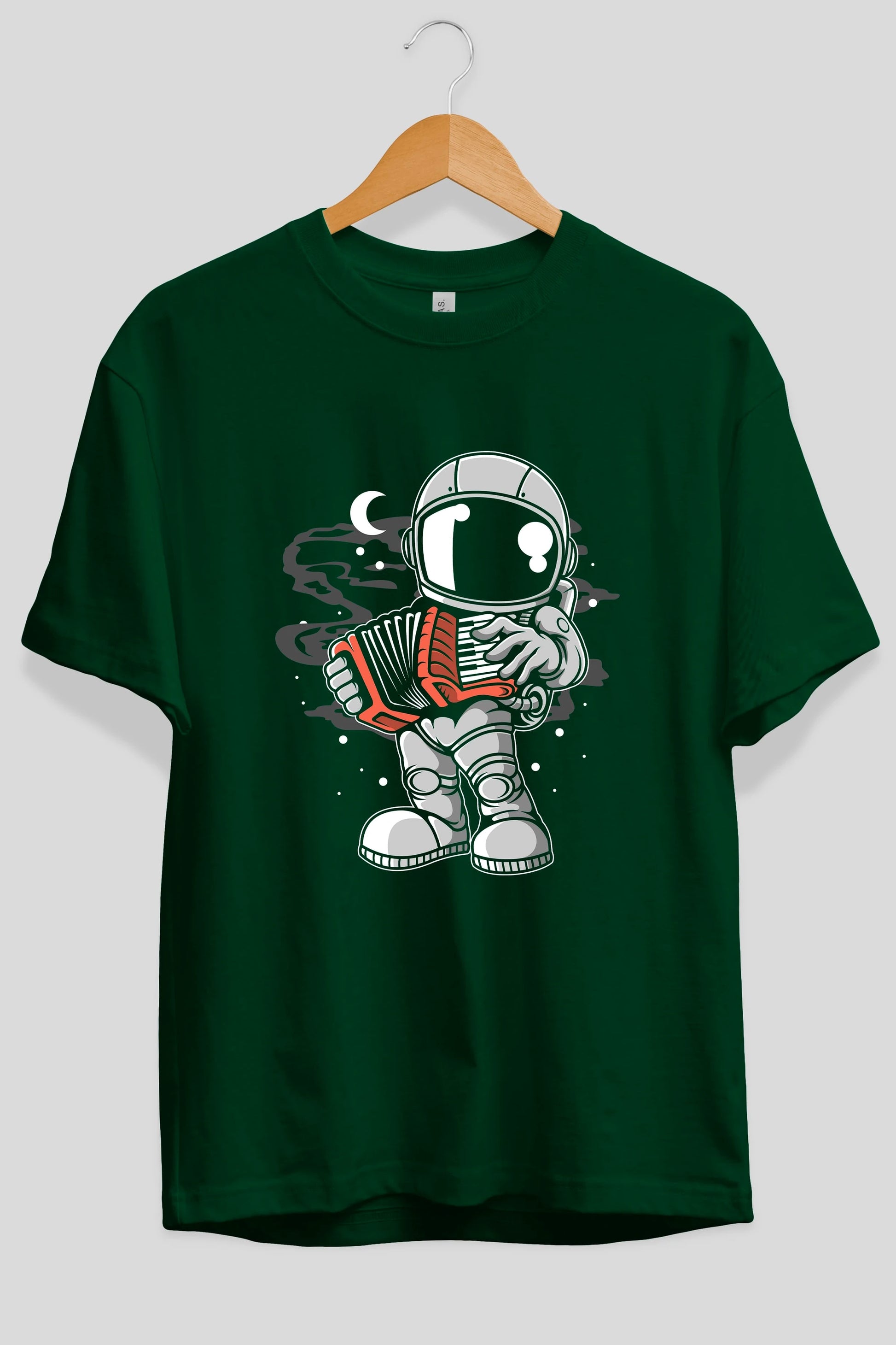 Astronaut Accordion Ön Baskılı Oversize t-shirt Erkek Kadın Unisex