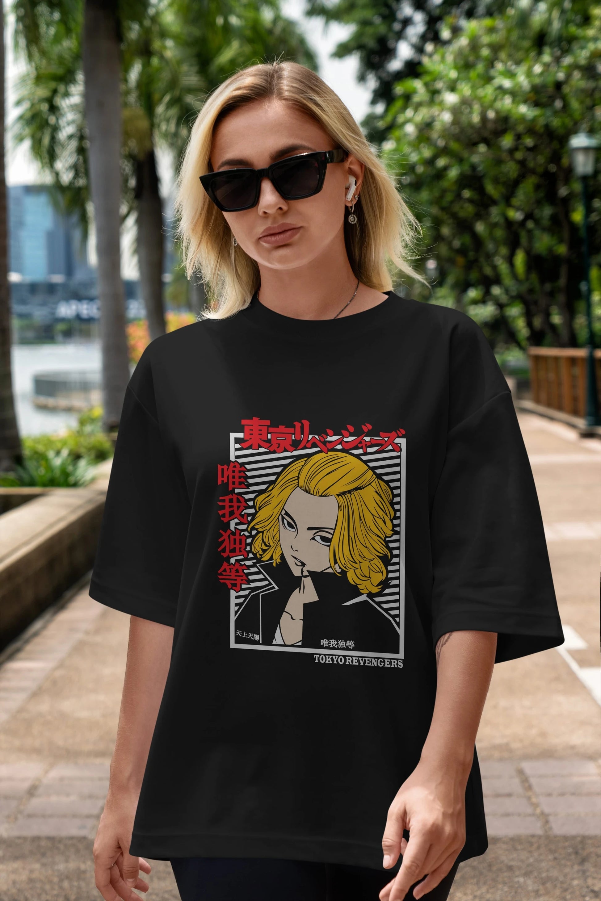 TokyoRev. M Anime Ön Baskılı Oversize t-shirt %100 pamuk Erkek Kadın Unisex
