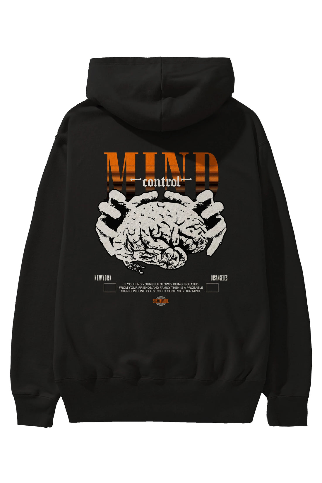 Mind Control Arka Baskılı Hoodie Oversize Kapüşonlu Sweatshirt Erkek Kadın Unisex