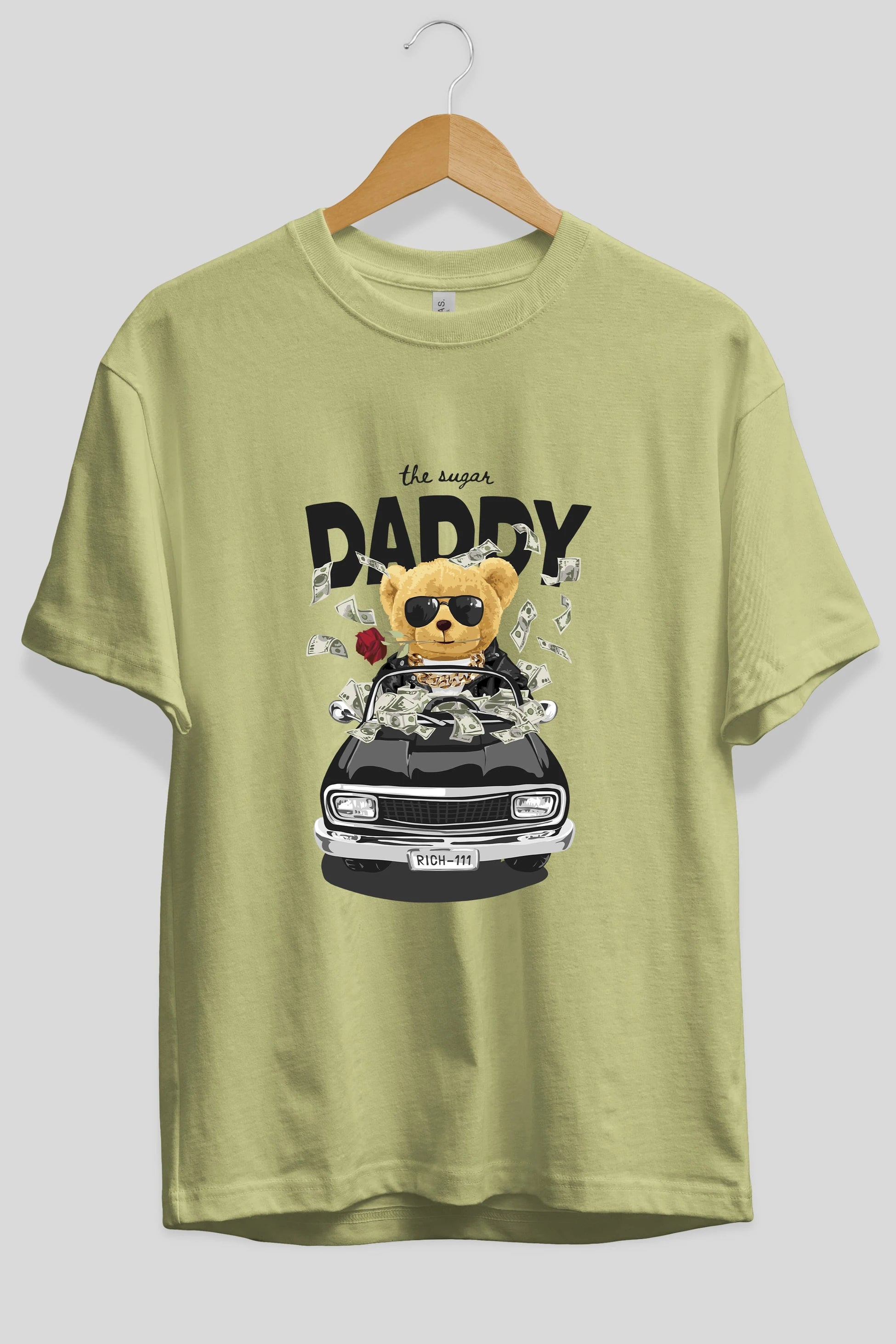 Teddy Bear Daddy Ön Baskılı Oversize t-shirt Erkek Kadın Unisex %100 Pamuk