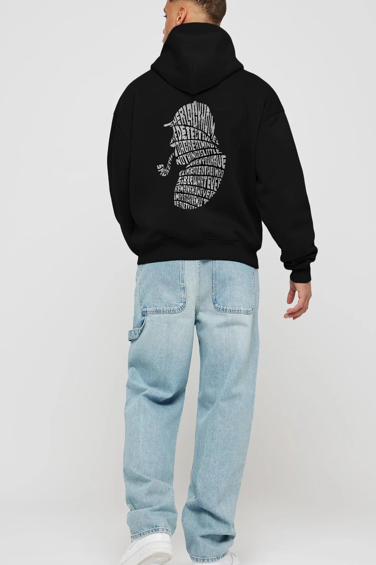 Holmes Arka Baskılı Hoodie Oversize Kapüşonlu Sweatshirt Erkek Kadın Unisex