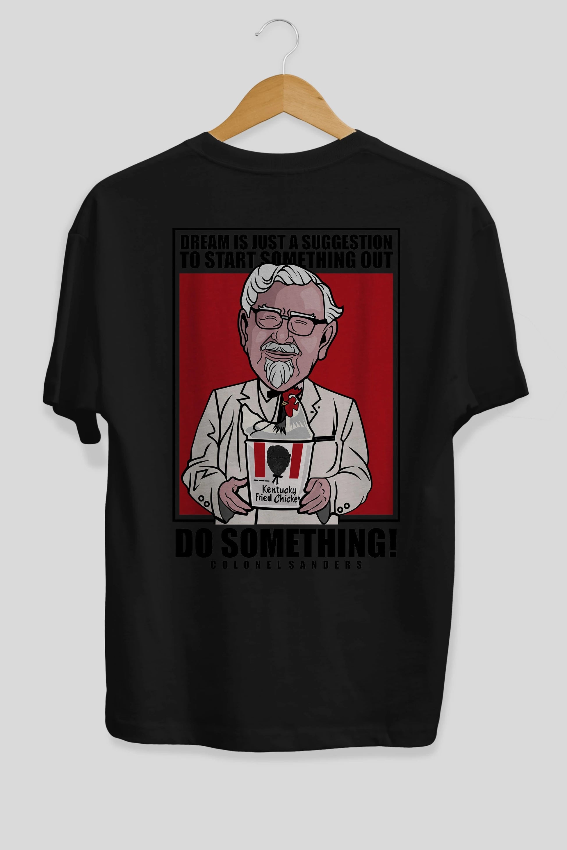 Colonel Sanders Arka Baskılı Oversize t-shirt Erkek Kadın Unisex %100 Pamuk tişort