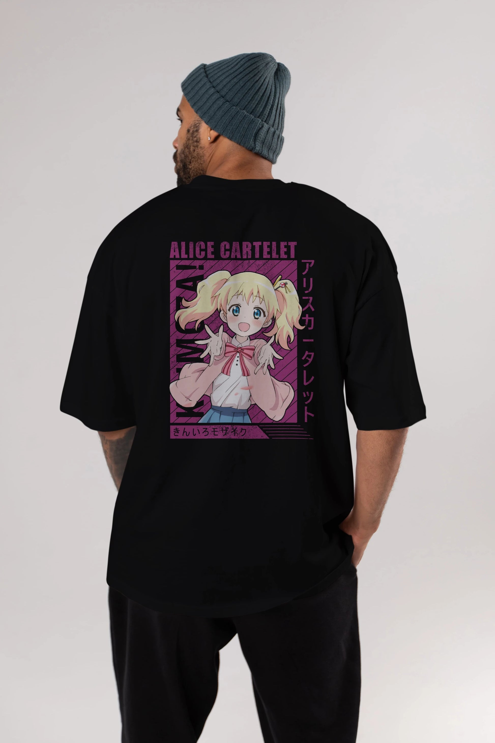 Alice Cartelet 12 Anime Arka Baskılı Oversize t-shirt Erkek Kadın Unisex