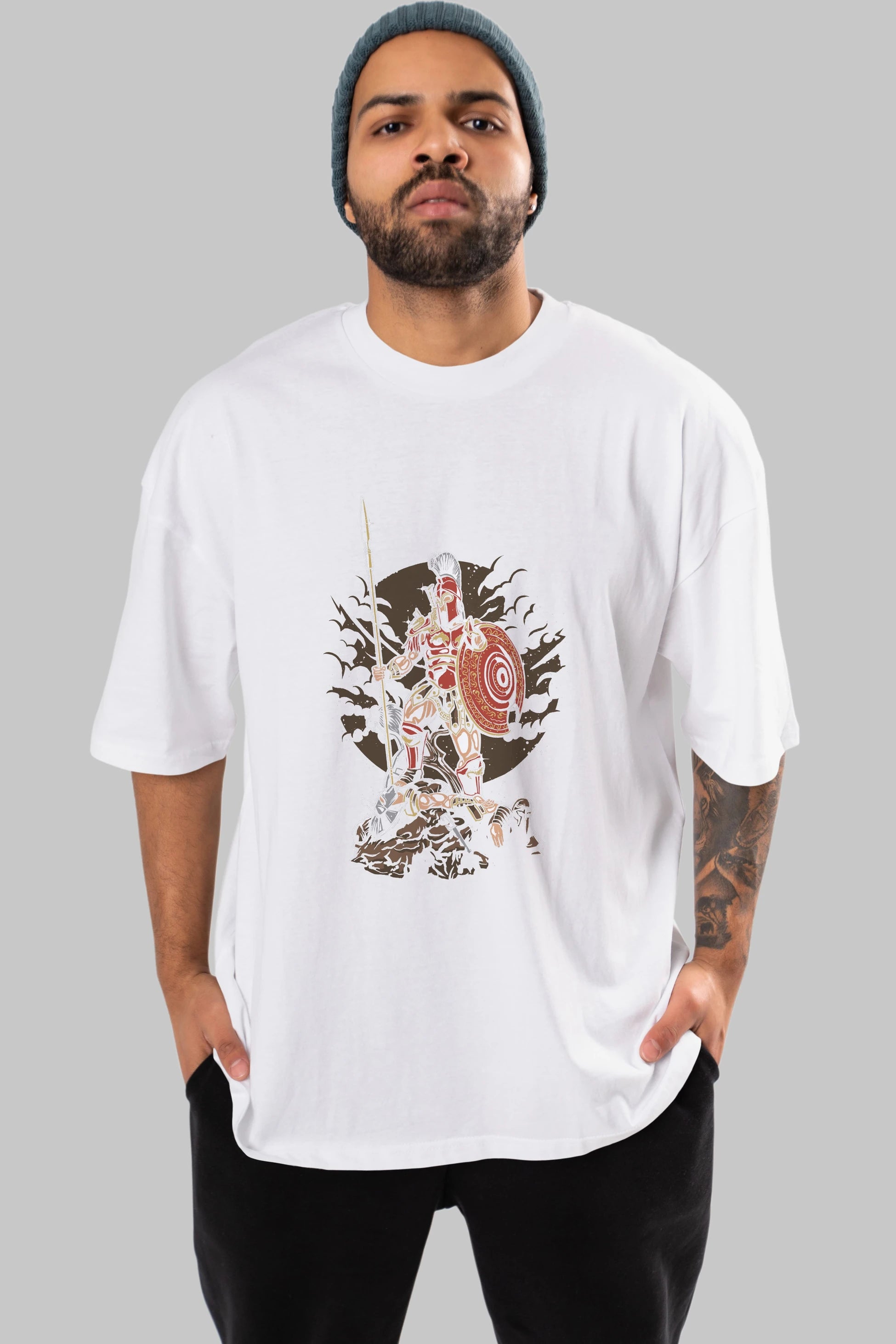 Sparta Ön Baskılı Oversize t-shirt Erkek Kadın Unisex %100 Pamuk tişort