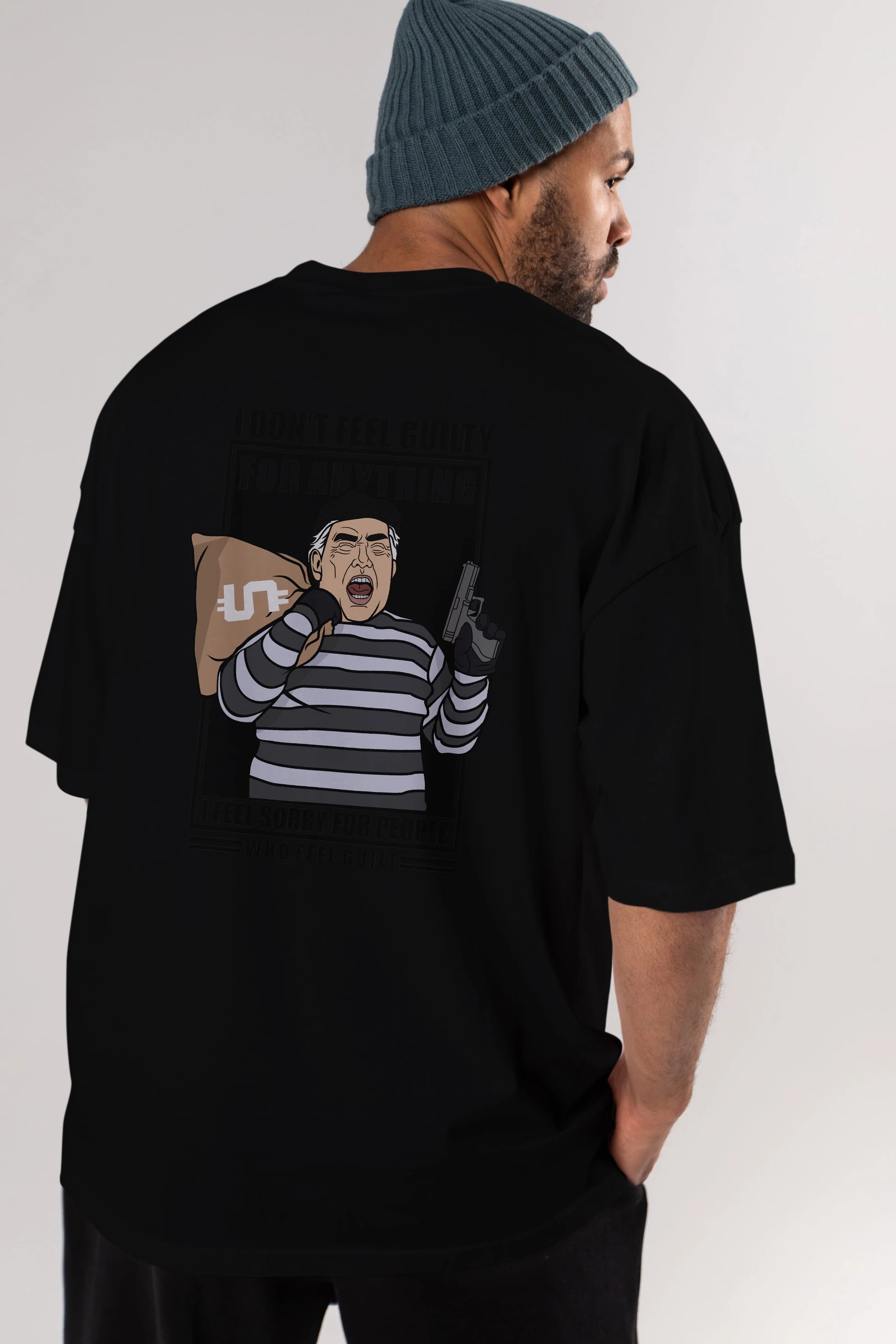 Criminal Trump Arka Baskılı Oversize t-shirt Erkek Kadın Unisex %100 Pamuk tişort