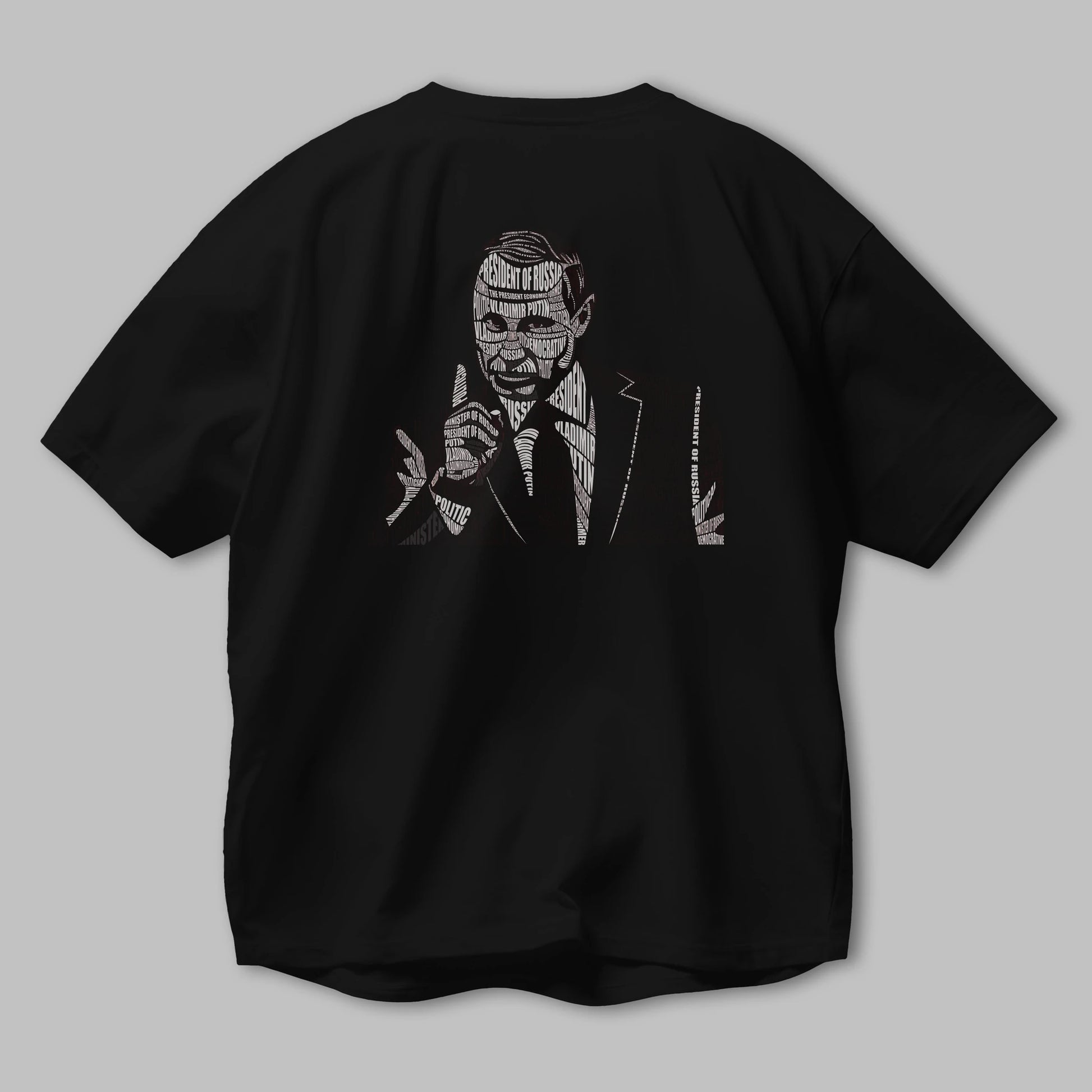 Putin Calligram Arka Baskılı Oversize t-shirt %100 pamuk Erkek Kadın Unisex