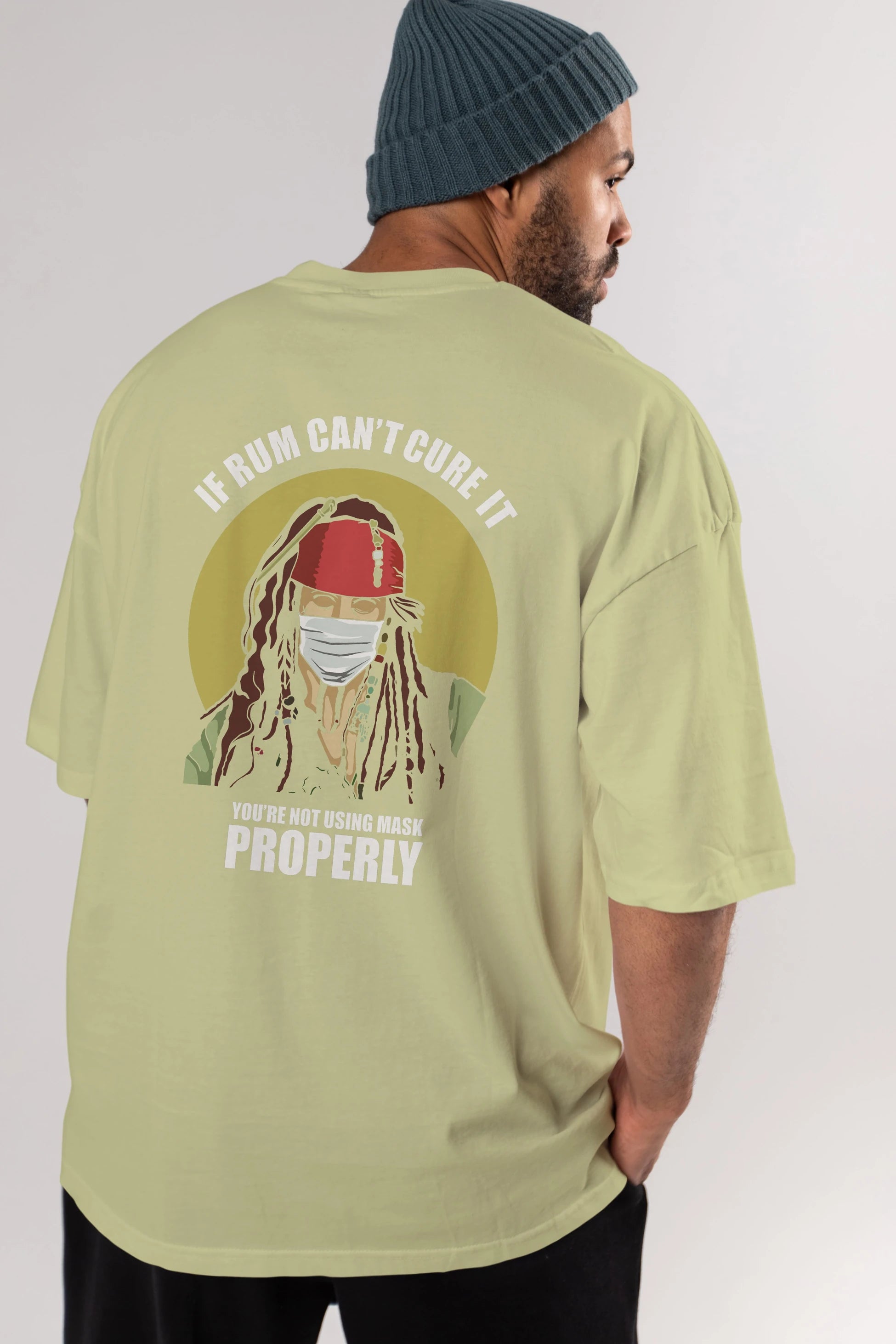 Pirates Maker Arka Baskılı Oversize t-shirt Erkek Kadın Unisex %100 Pamuk tişort