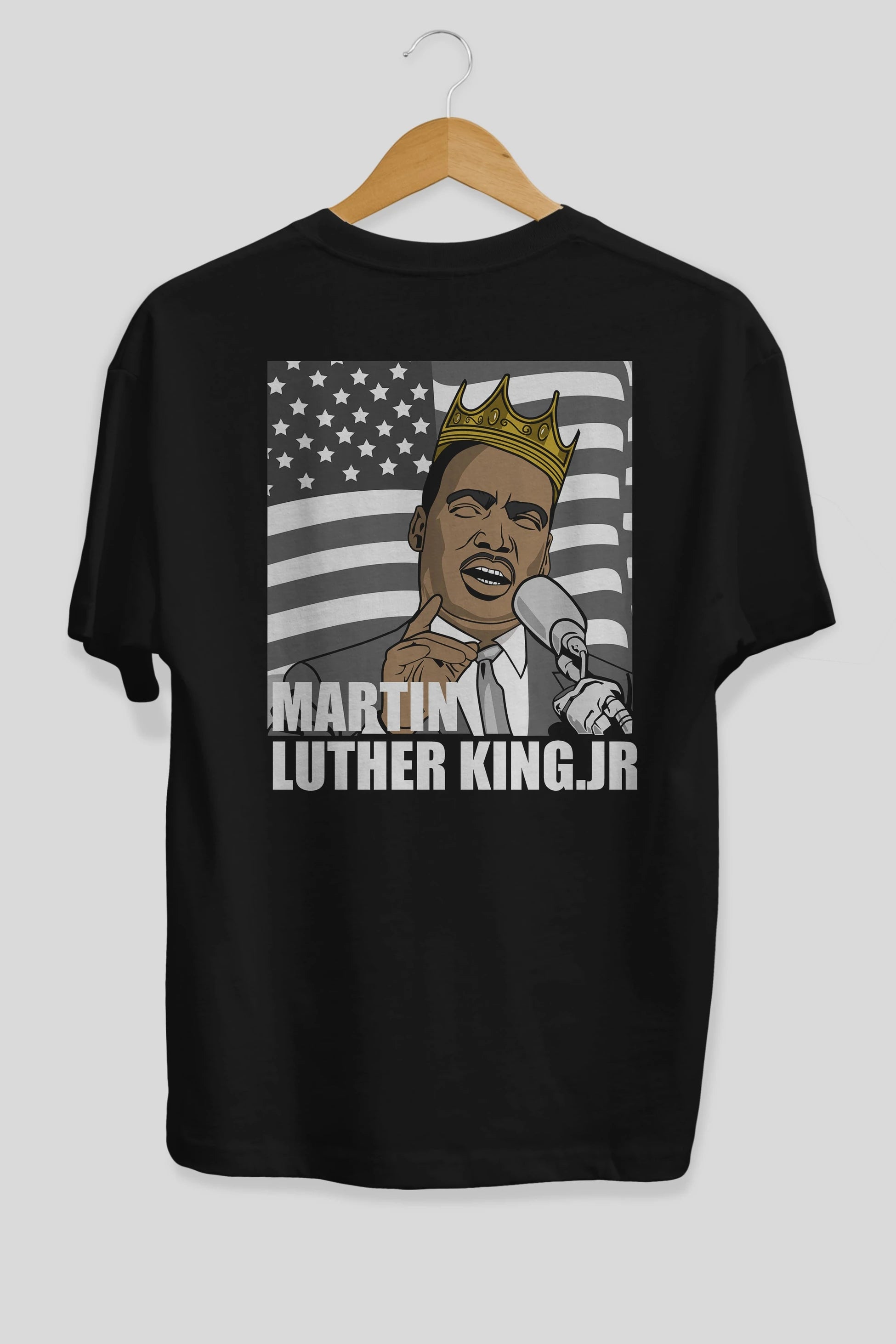Luther King Arka Baskılı Oversize t-shirt Erkek Kadın Unisex %100 Pamuk tişort