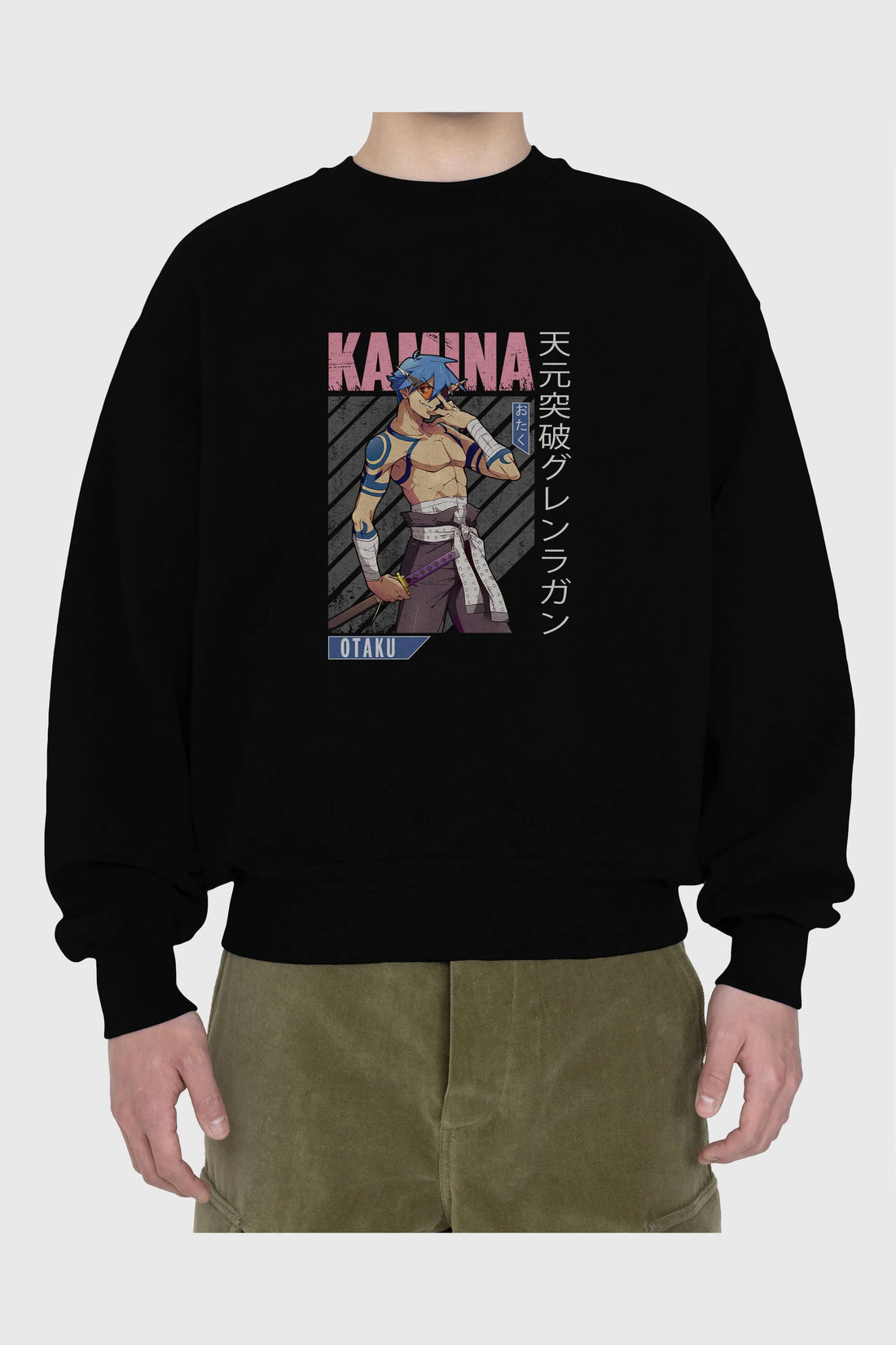 Kamina 5 Anime Ön Baskılı Oversize Sweatshirt Erkek Kadın Unisex