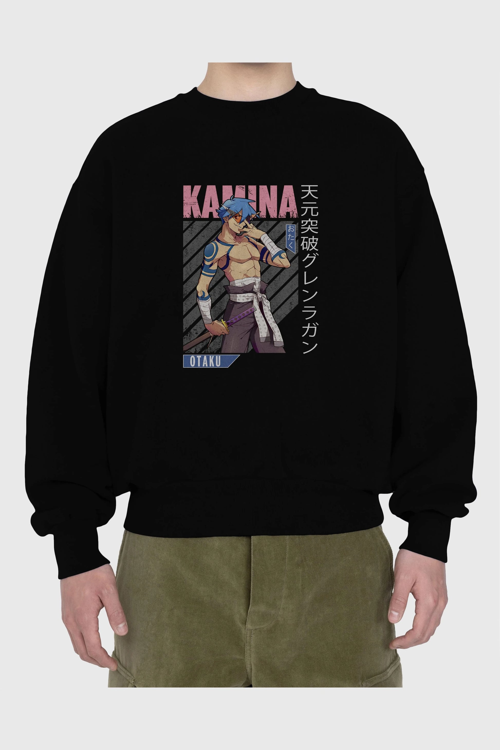 Kamina 5 Anime Ön Baskılı Oversize Sweatshirt Erkek Kadın Unisex