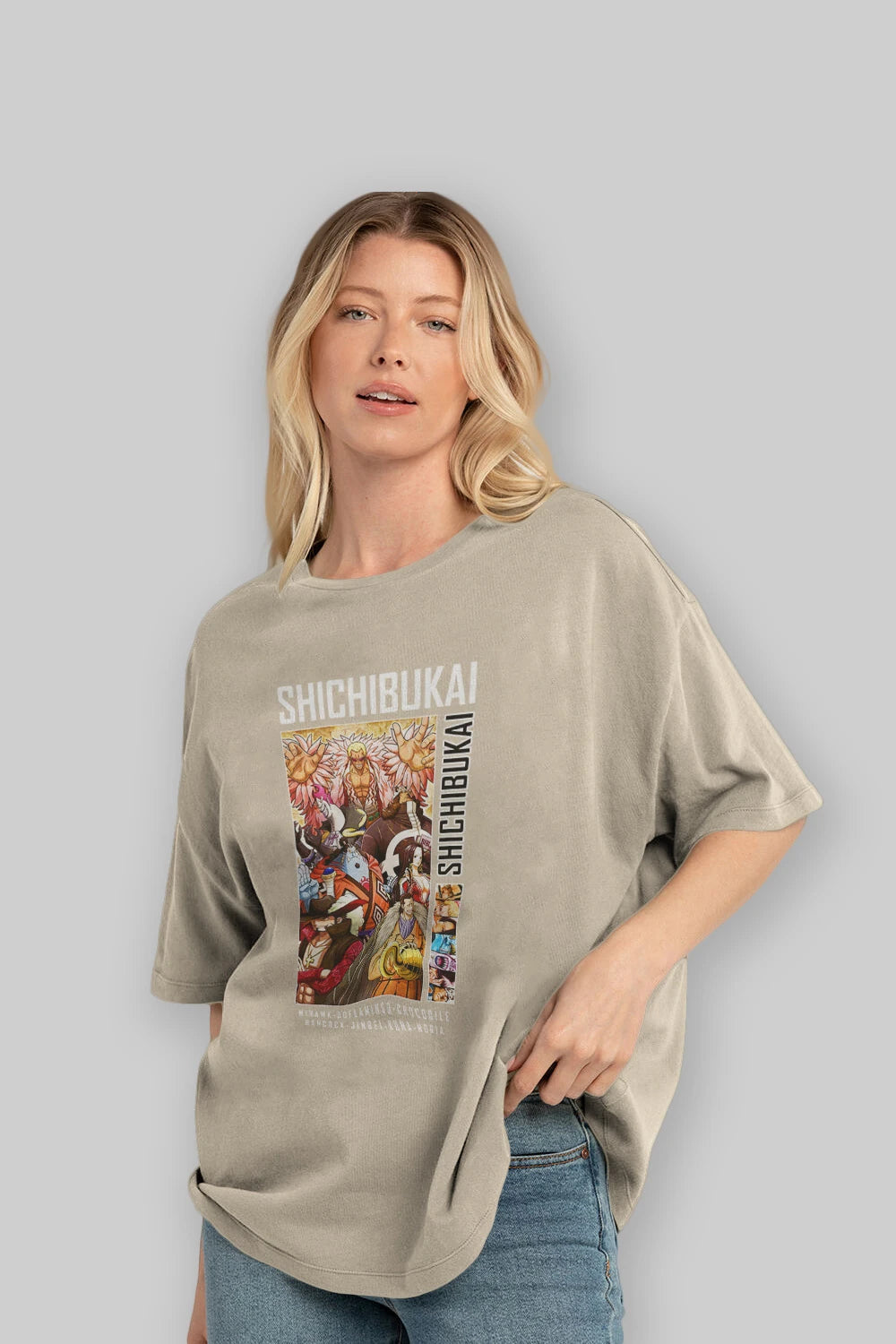 Shichibukai Anime Ön Baskılı Oversize t-shirt Erkek Kadın Unisex