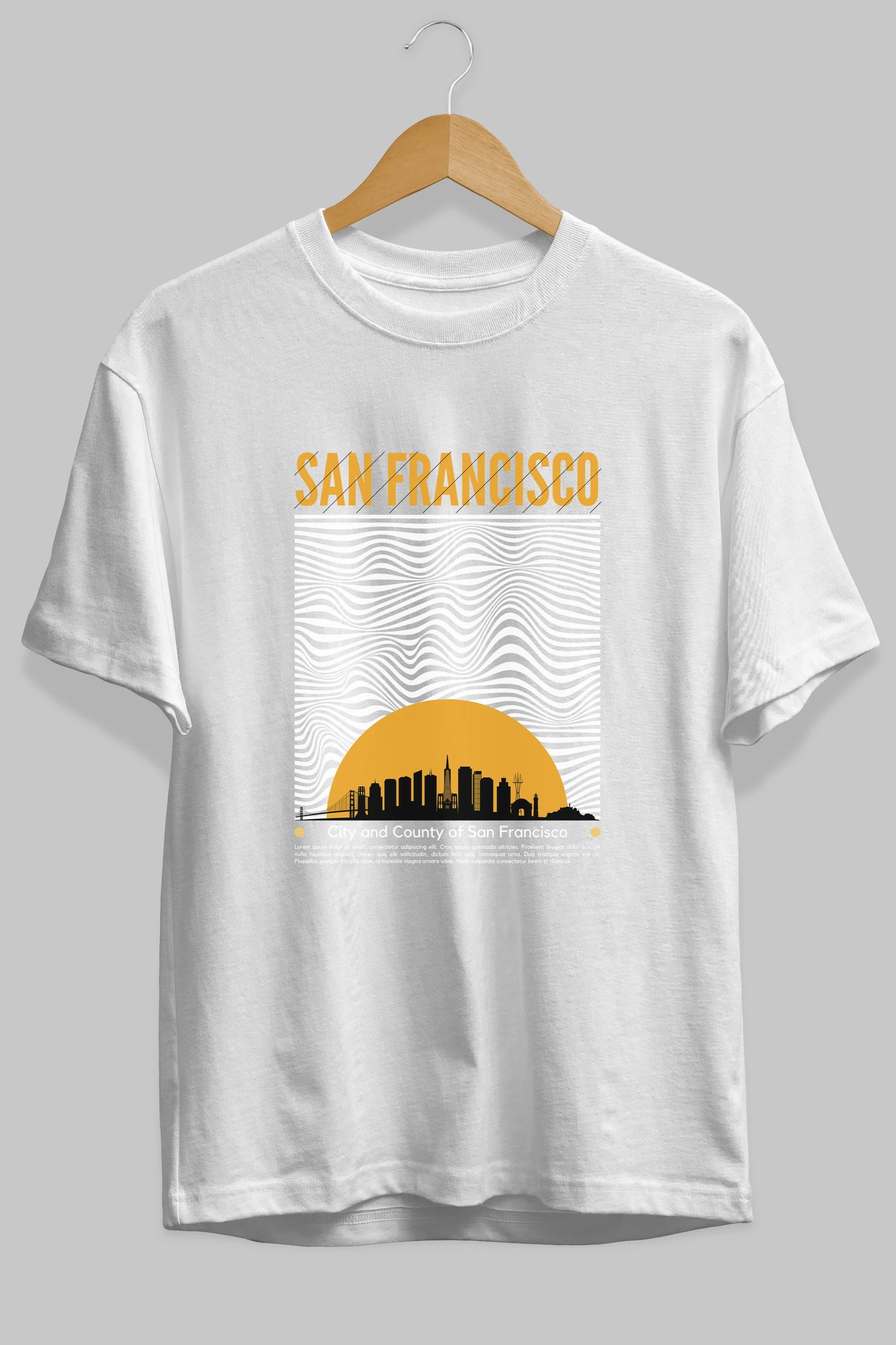 San Francisco Yazılı Ön Baskılı Oversize t-shirt Erkek Kadın Unisex