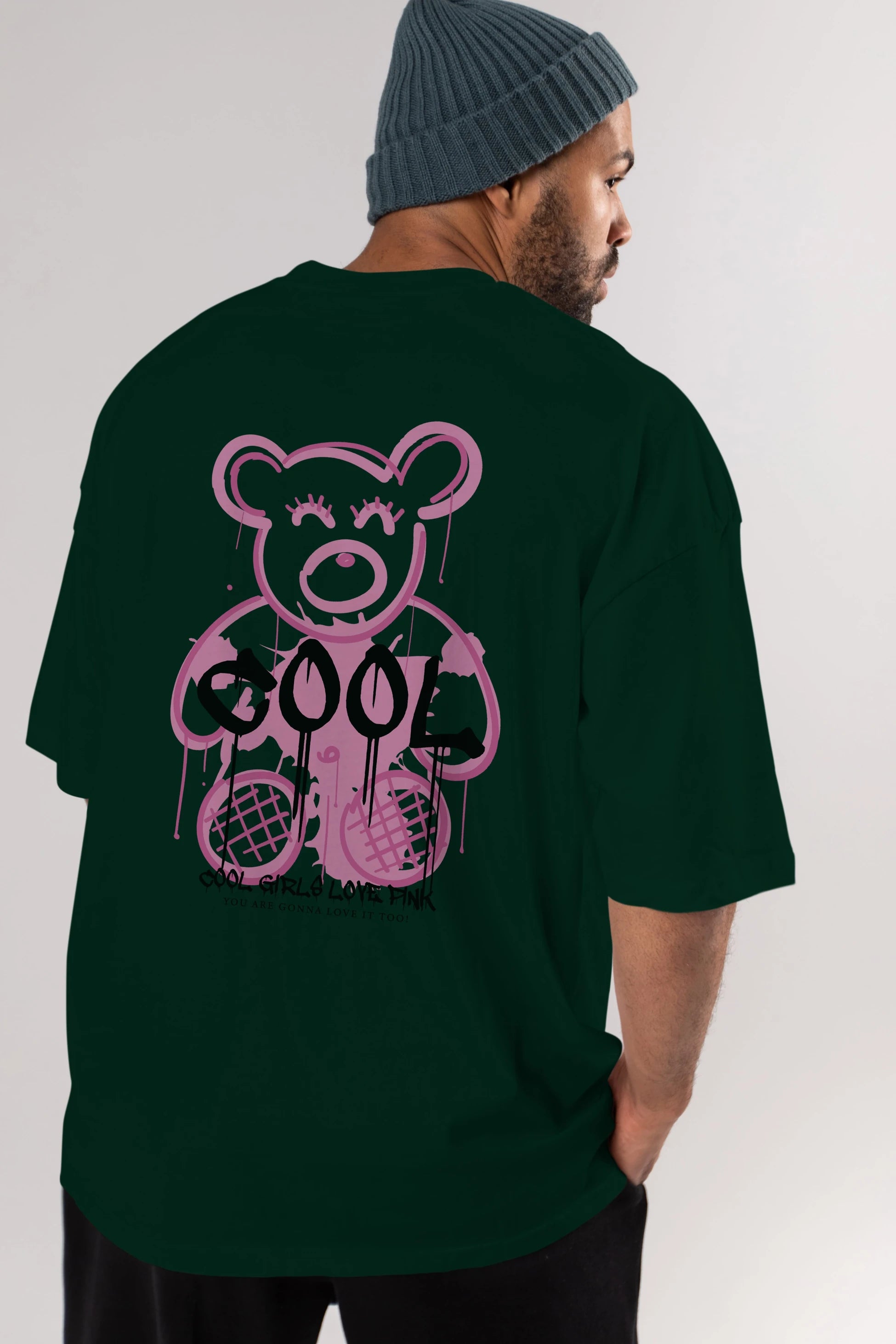 Cool Bear Arka Baskılı Oversize t-shirt Erkek Kadın Unisex