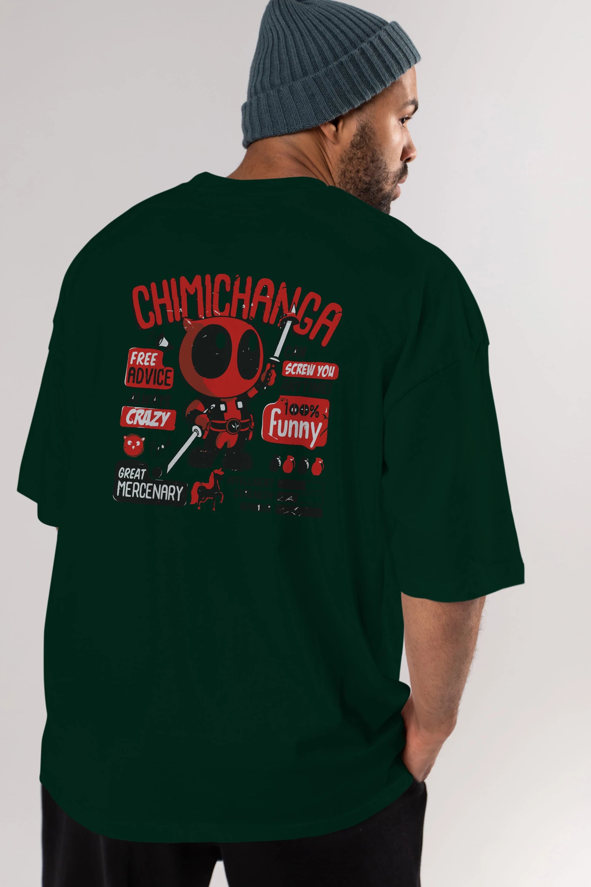 Deadpool (9) Arka Baskılı Oversize t-shirt Erkek Kadın Unisex %100 Pamuk Bisiklet Yaka tişort