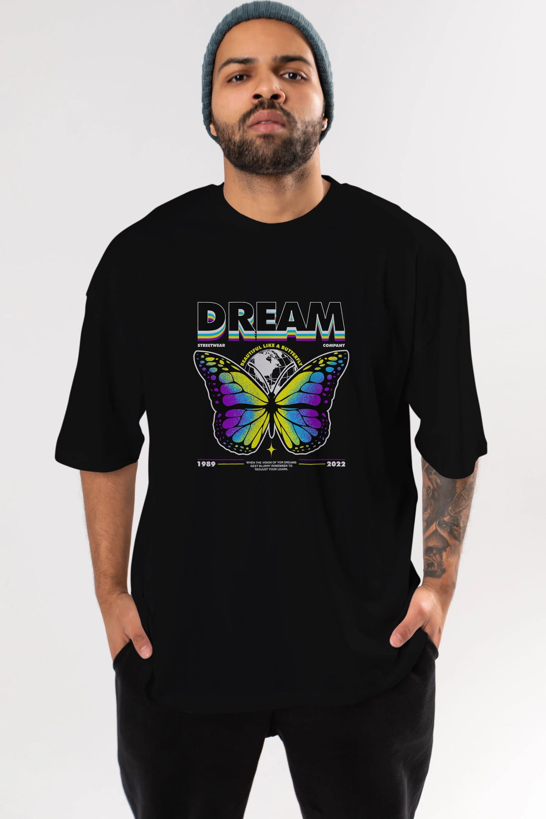 Dream Company Ön Baskılı Oversize t-shirt Erkek Kadın Unisex