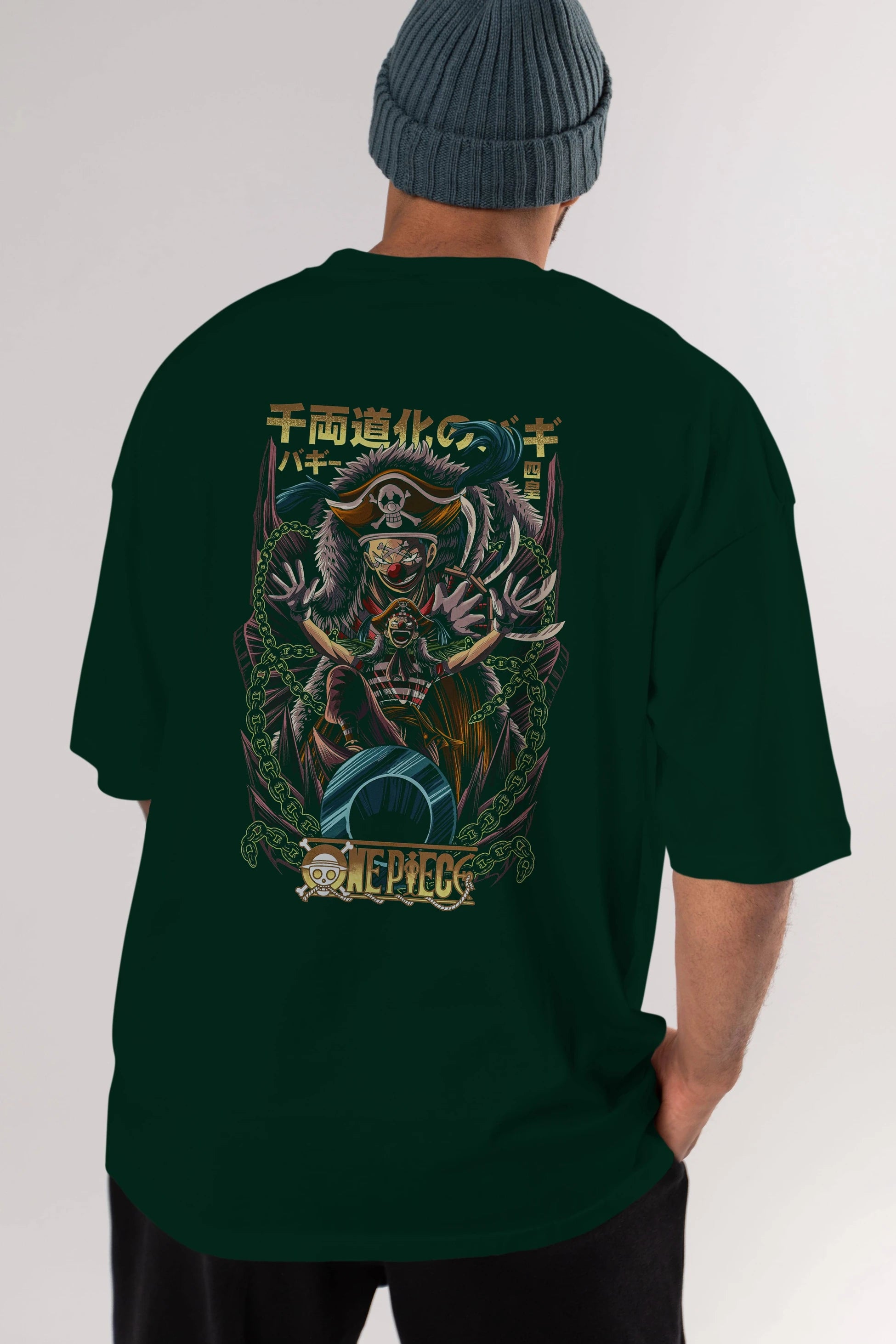 ONE PIECE (5) Anime Arka Baskılı Oversize t-shirt Erkek Kadın Unisex