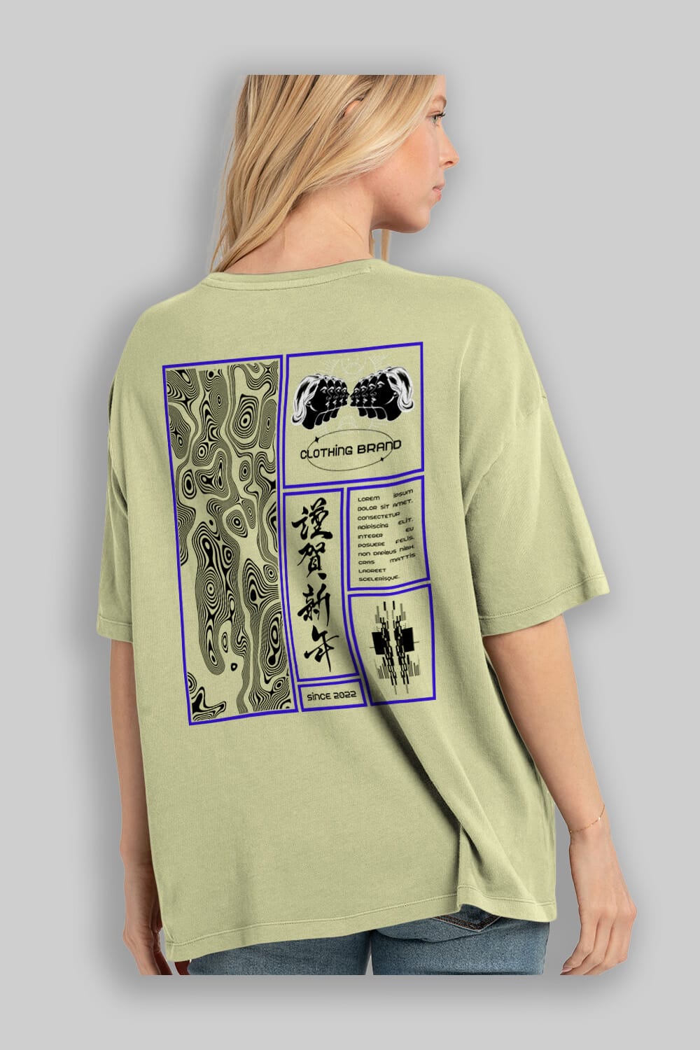 Neon Japanese Streetwear Arka Baskılı Oversize t-shirt Erkek Kadın Unisex