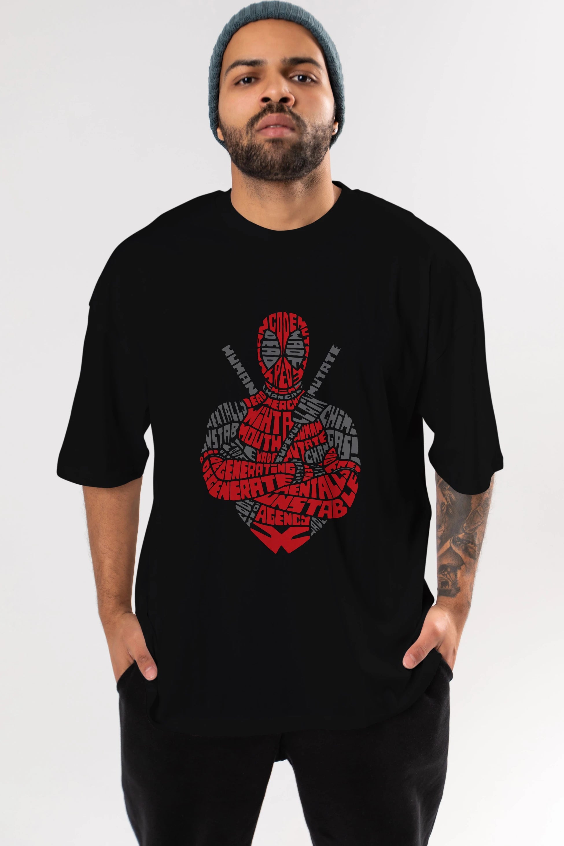 Deadpool (16) Ön Baskılı Oversize t-shirt Erkek Kadın Unisex %100 Pamuk Bisiklet Yaka tişort