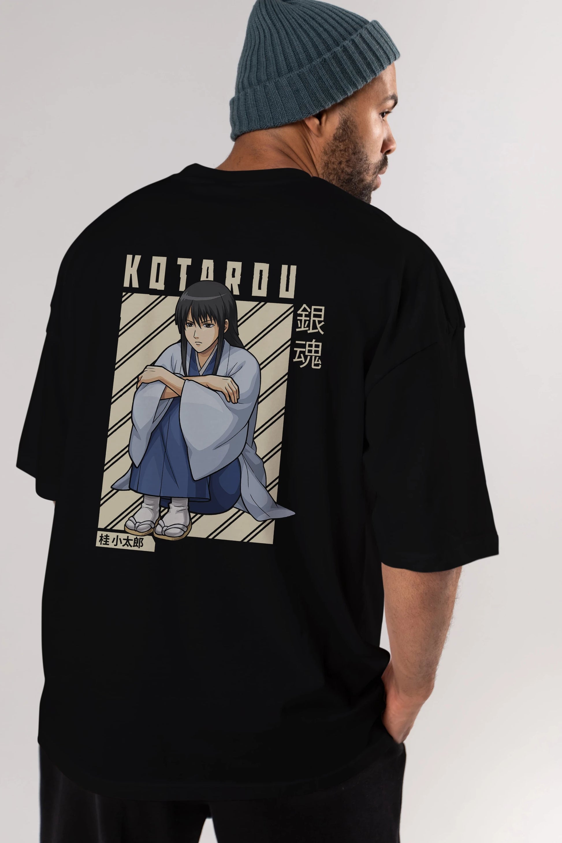 Kotarou Katsura GINTAMA Anime Arka Baskılı Oversize t-shirt Erkek Kadın Unisex