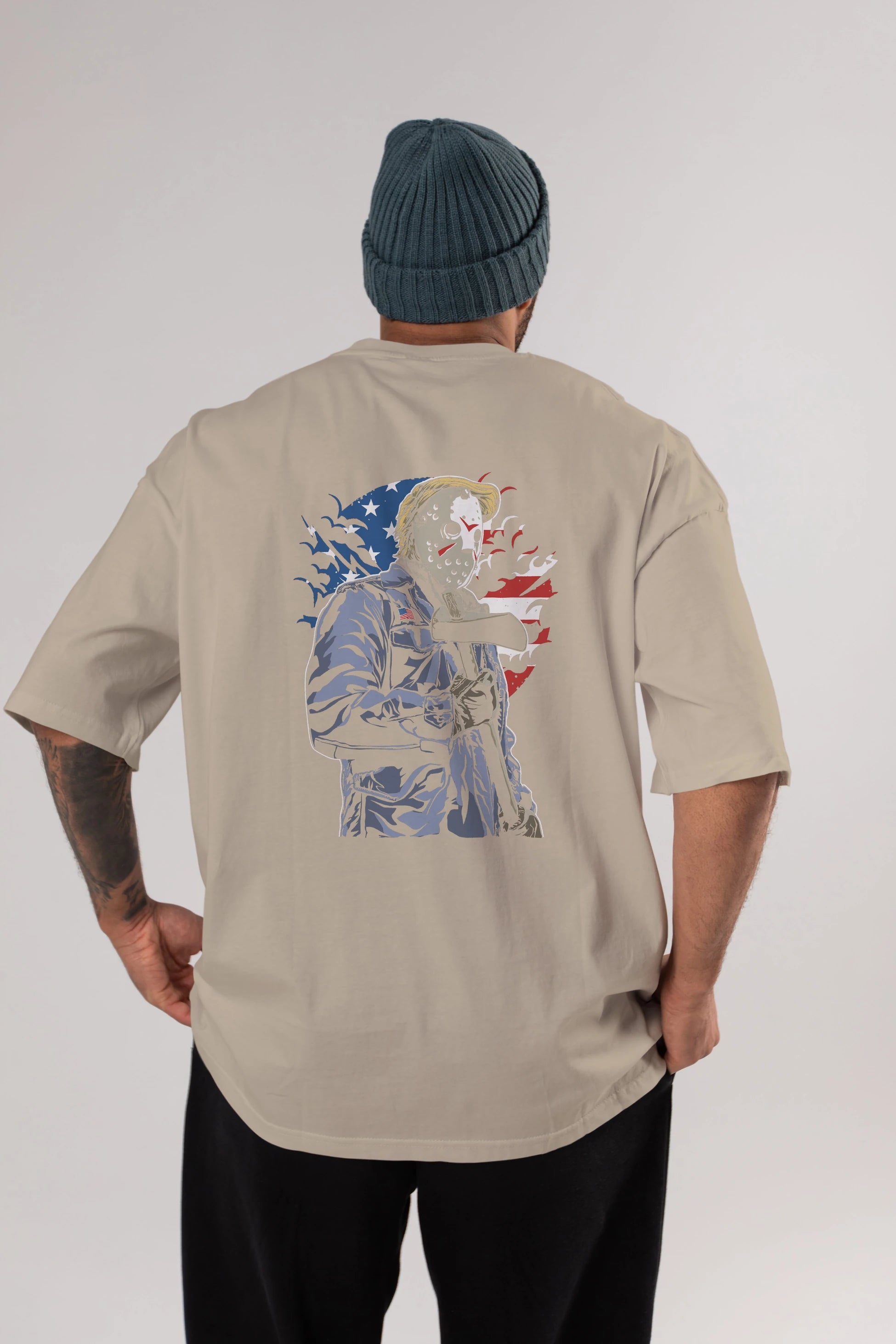 American Killer Arka Baskılı Oversize t-shirt Erkek Kadın Unisex %100 Pamuk