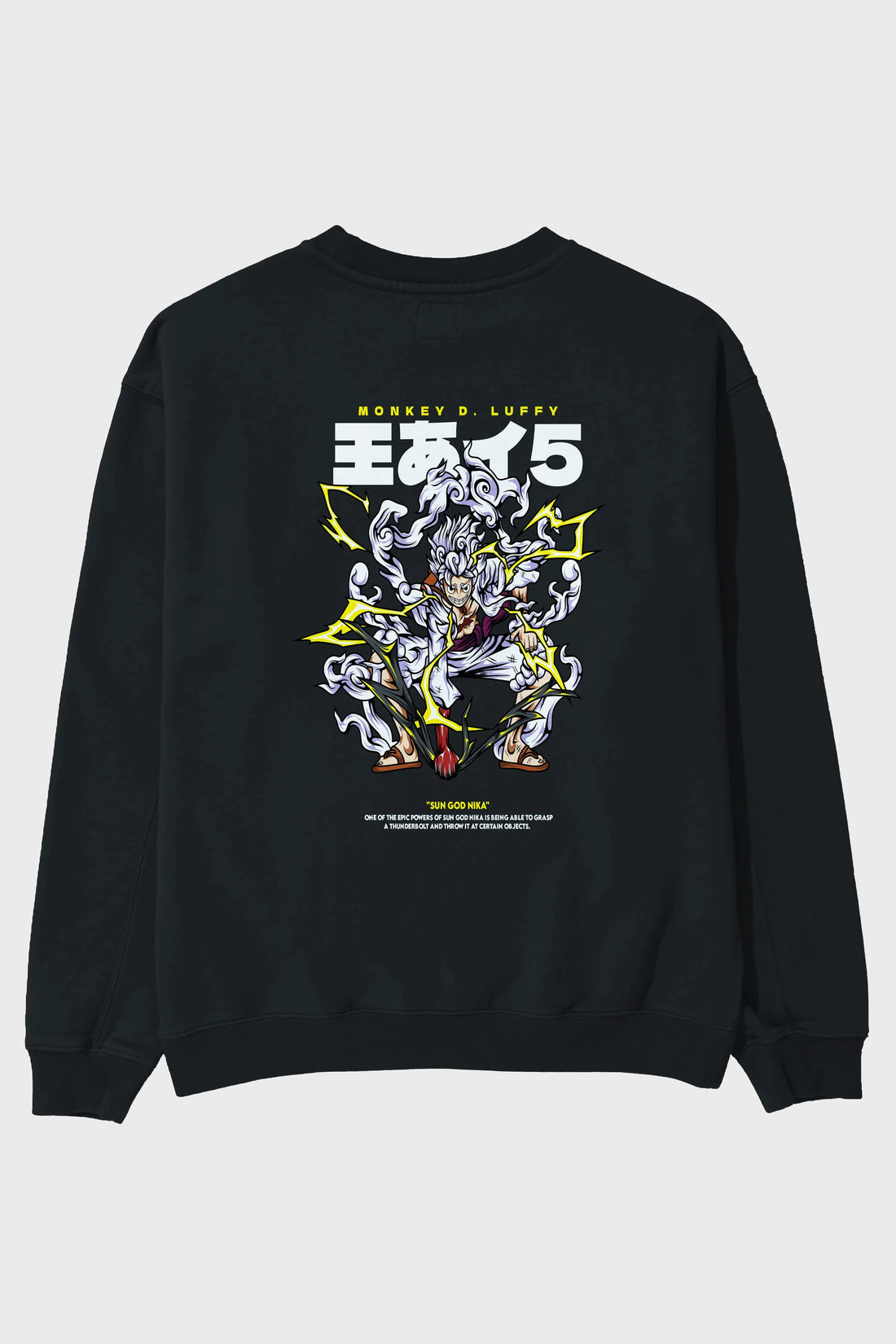 Monkey D. Luffy GEAR5 1 Anime Arka Baskılı Oversize Sweatshirt Erkek Kadın Unisex