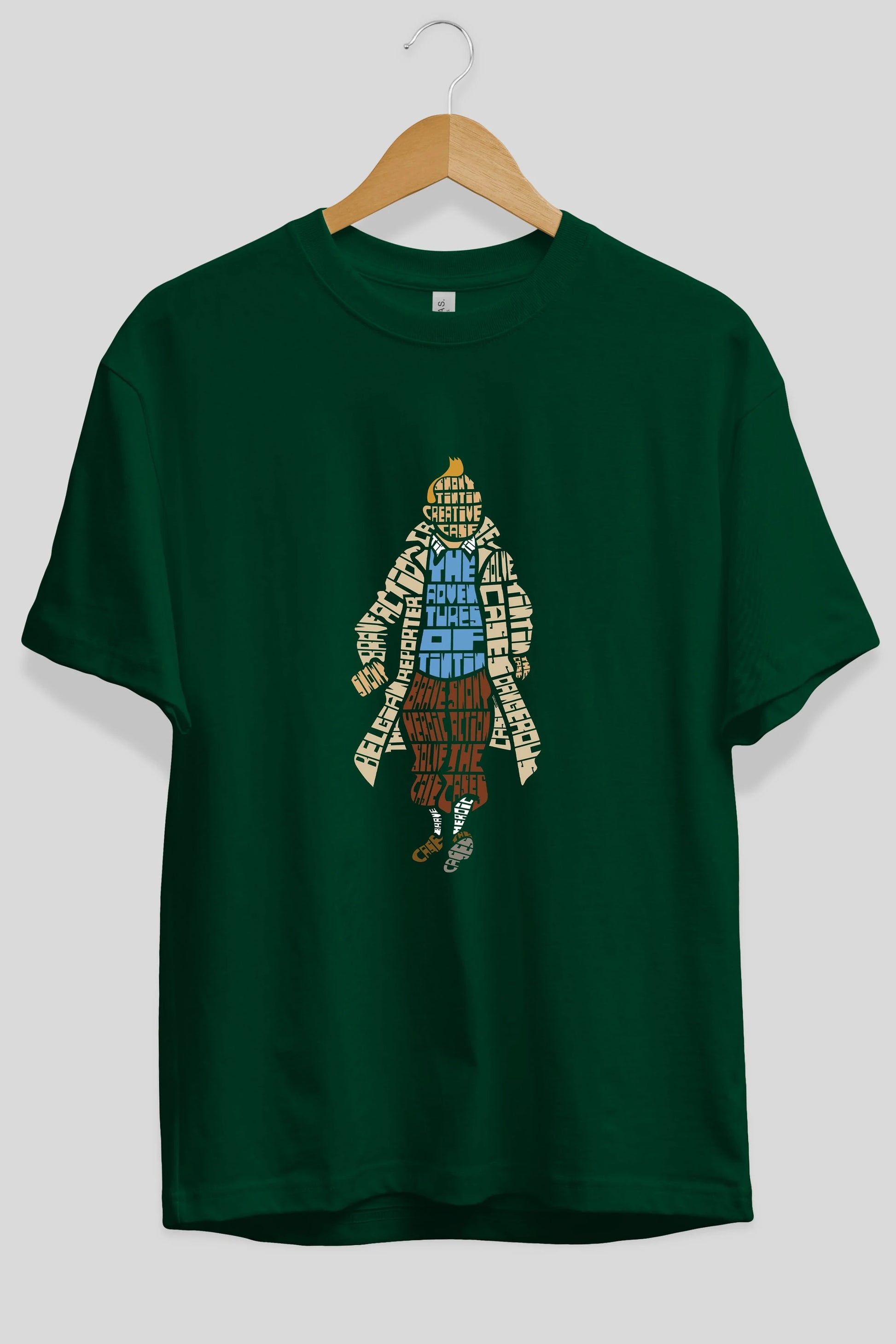 Tin Tin Ön Baskılı Oversize t-shirt %100 pamuk Erkek Kadın Unisex