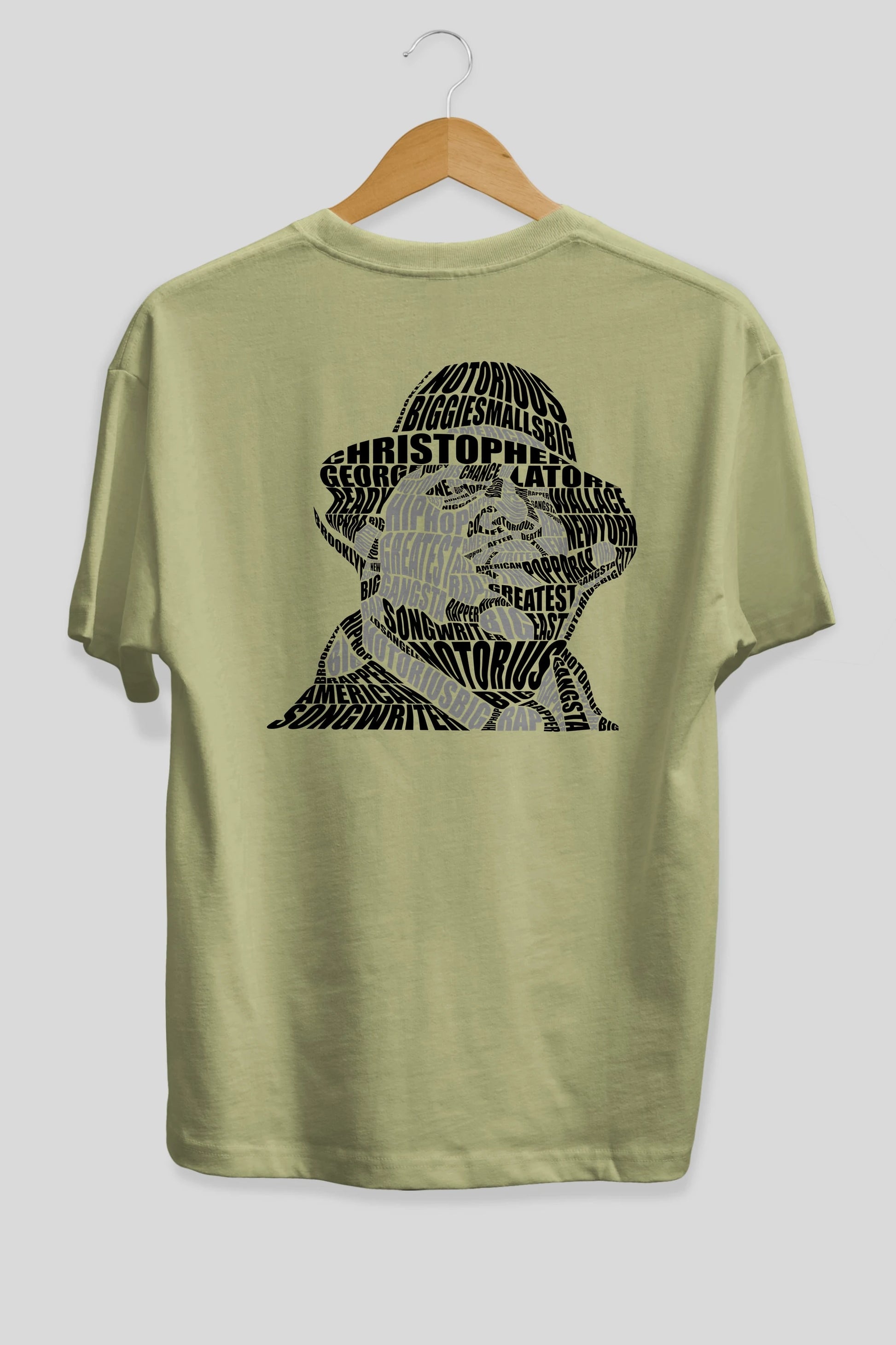 Notorious Big Calligram Arka Baskılı Oversize t-shirt %100 pamuk Erkek Kadın Unisex